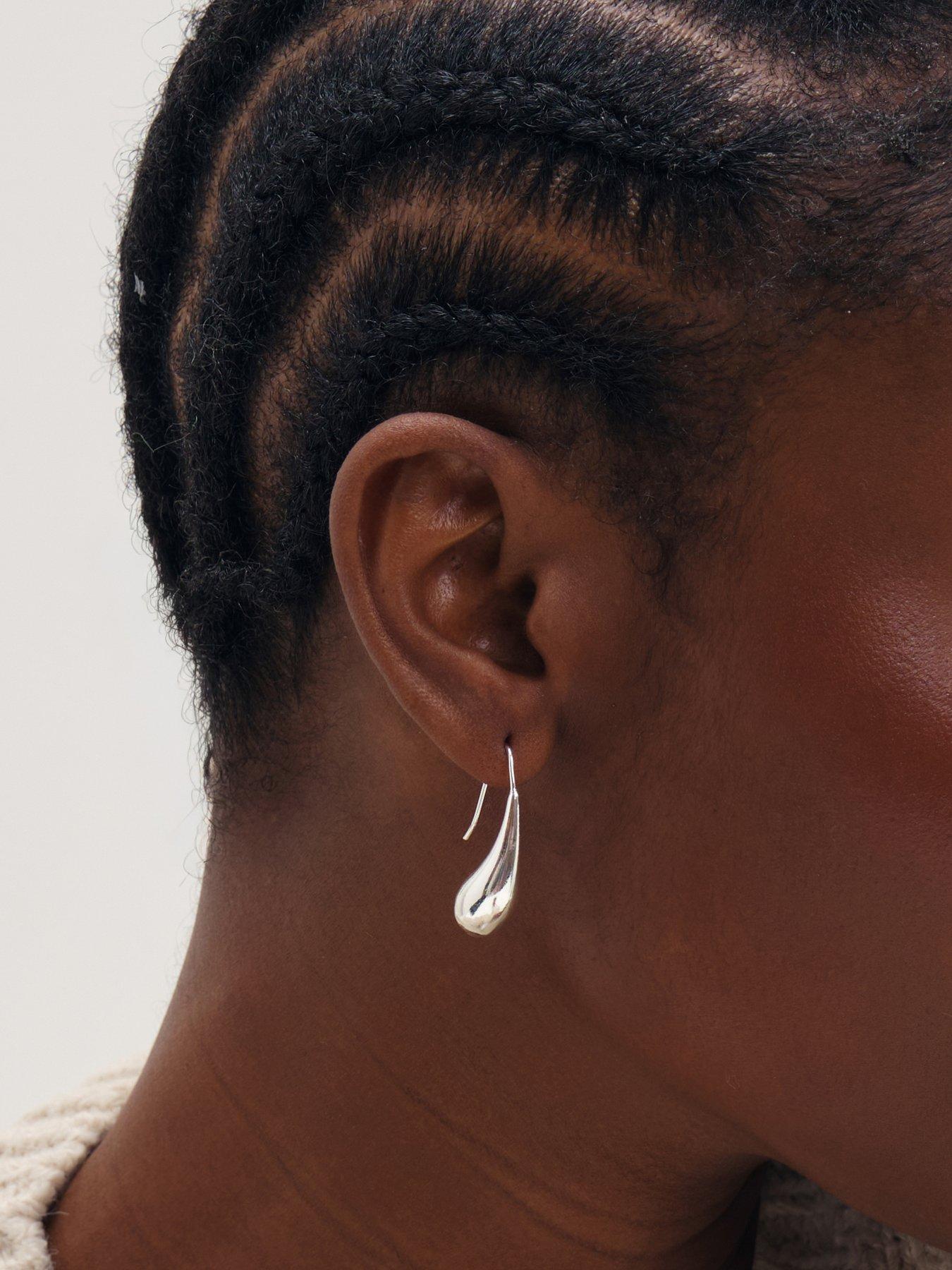 Image 2 of 3 of Inicio Inicio Silver Organic Teardrop Earrings