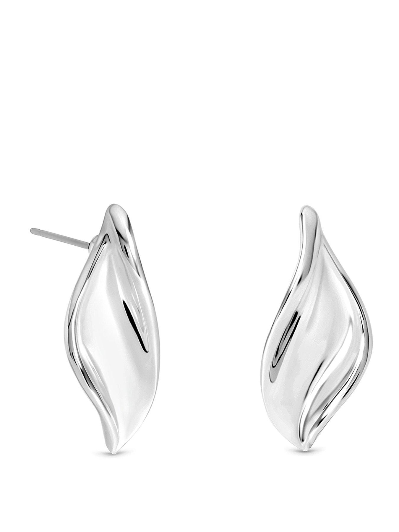 Inicio Silver Statement Sculpted Earrings