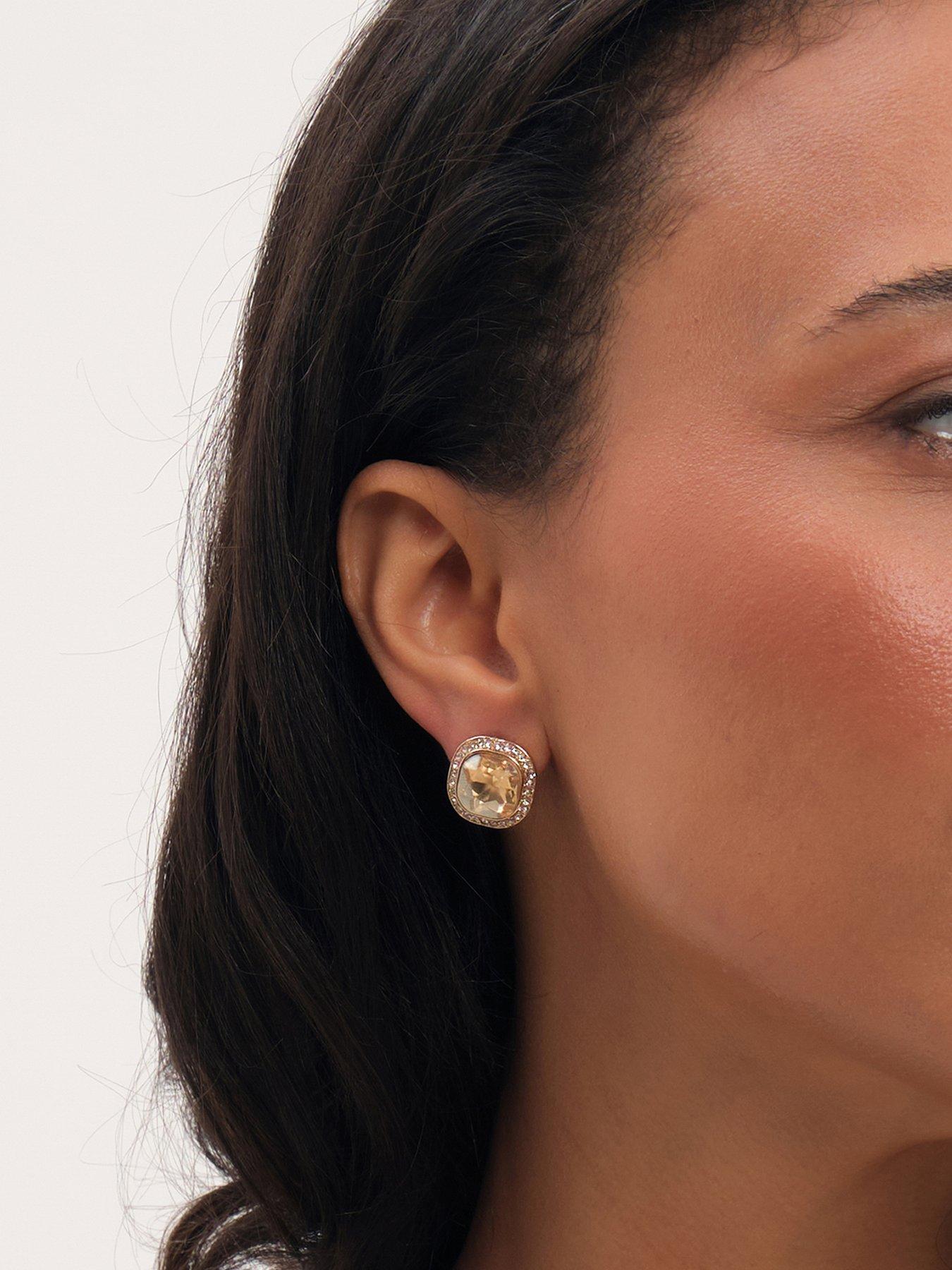 Jon Richard Gold Plated And Champagne Stud Earrings