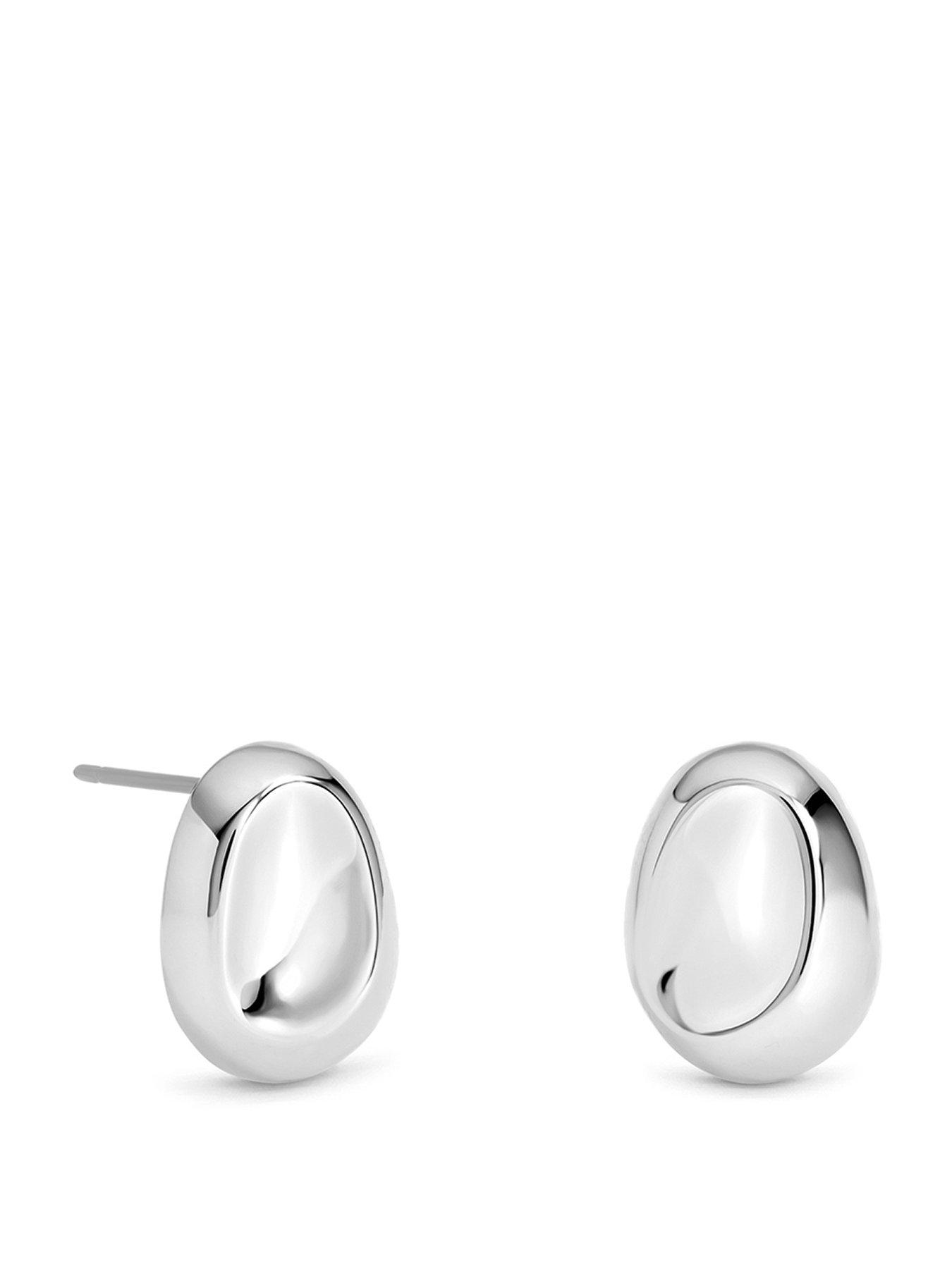 Inicio Silver Small Thumbprint Earrings