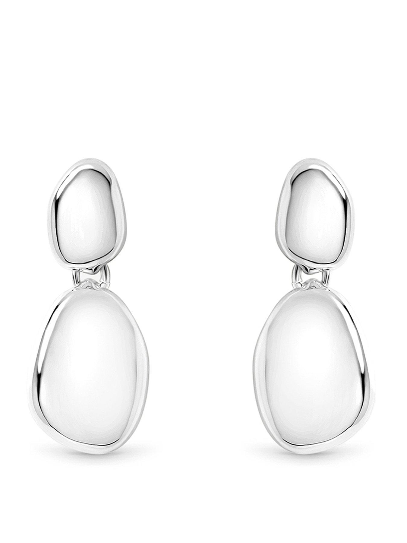 Inicio Silver Pebble Drop Earrings