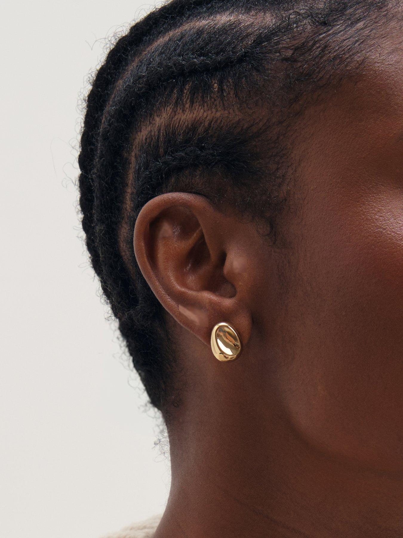 Image 2 of 3 of Inicio Inicio Gold Small Thumbprint Earrings