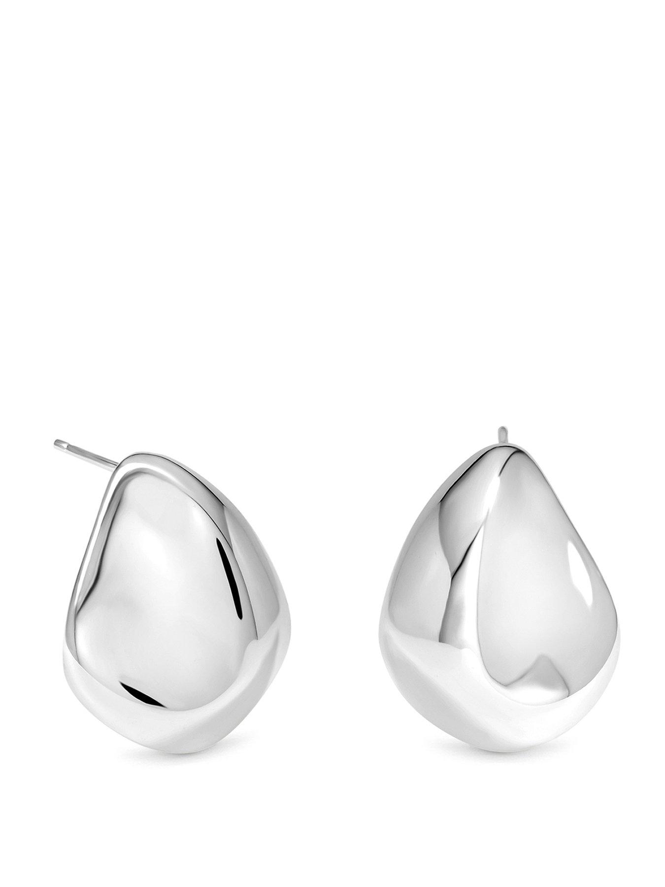 Inicio Silver Large Thumbprint Earrings