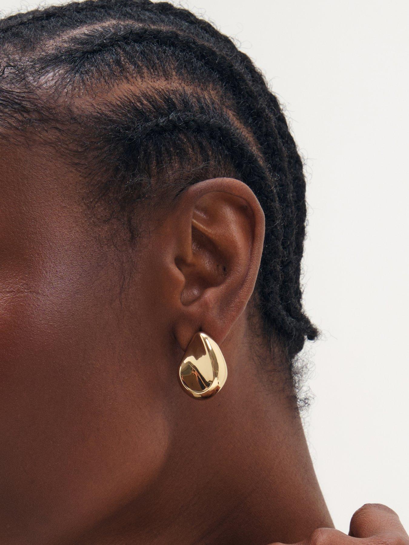 Image 2 of 3 of Inicio Inicio Gold Large Thumbprint Earrings