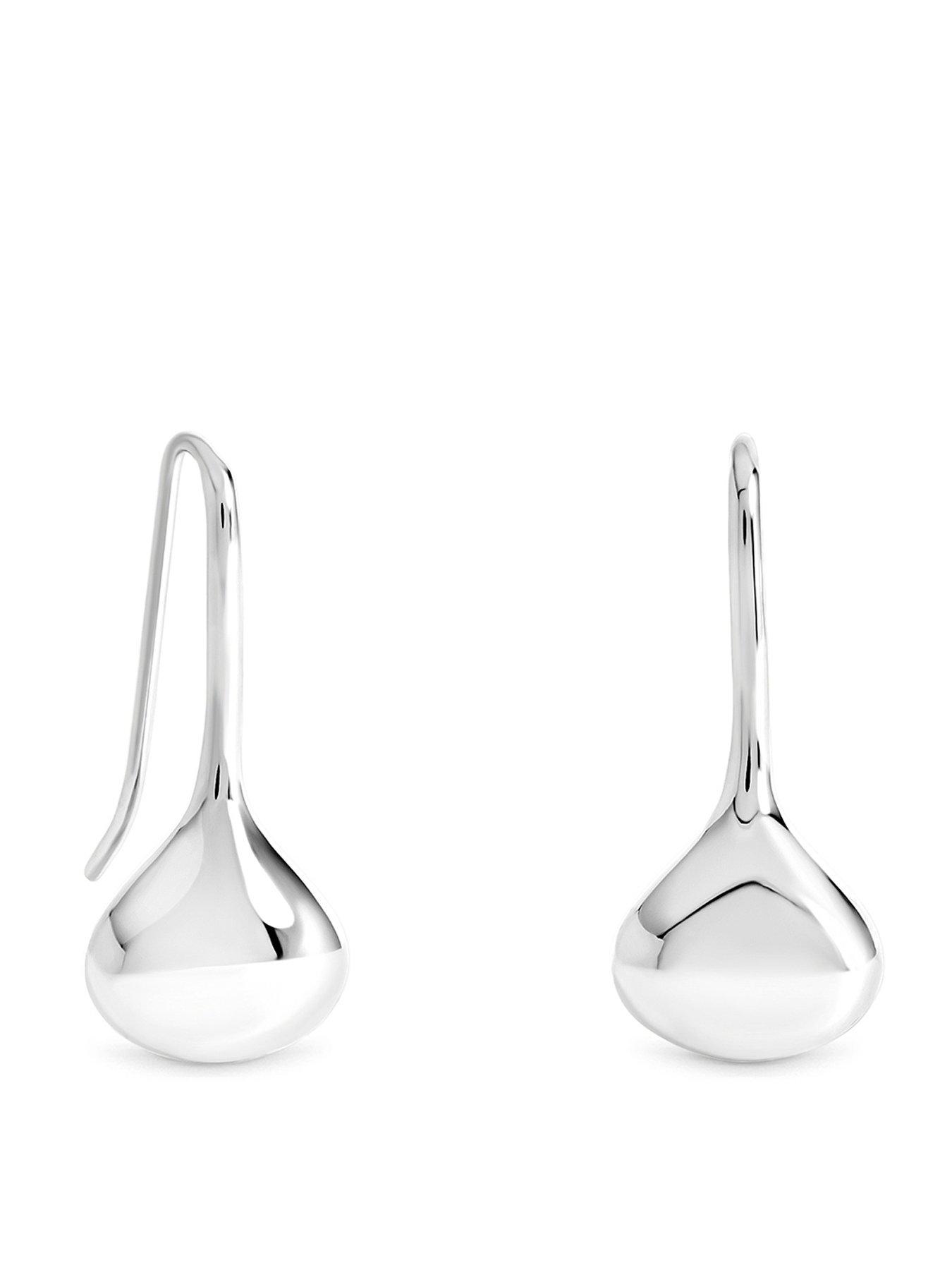 Image 1 of 3 of Inicio Silver Fluid Teardrop Earrings