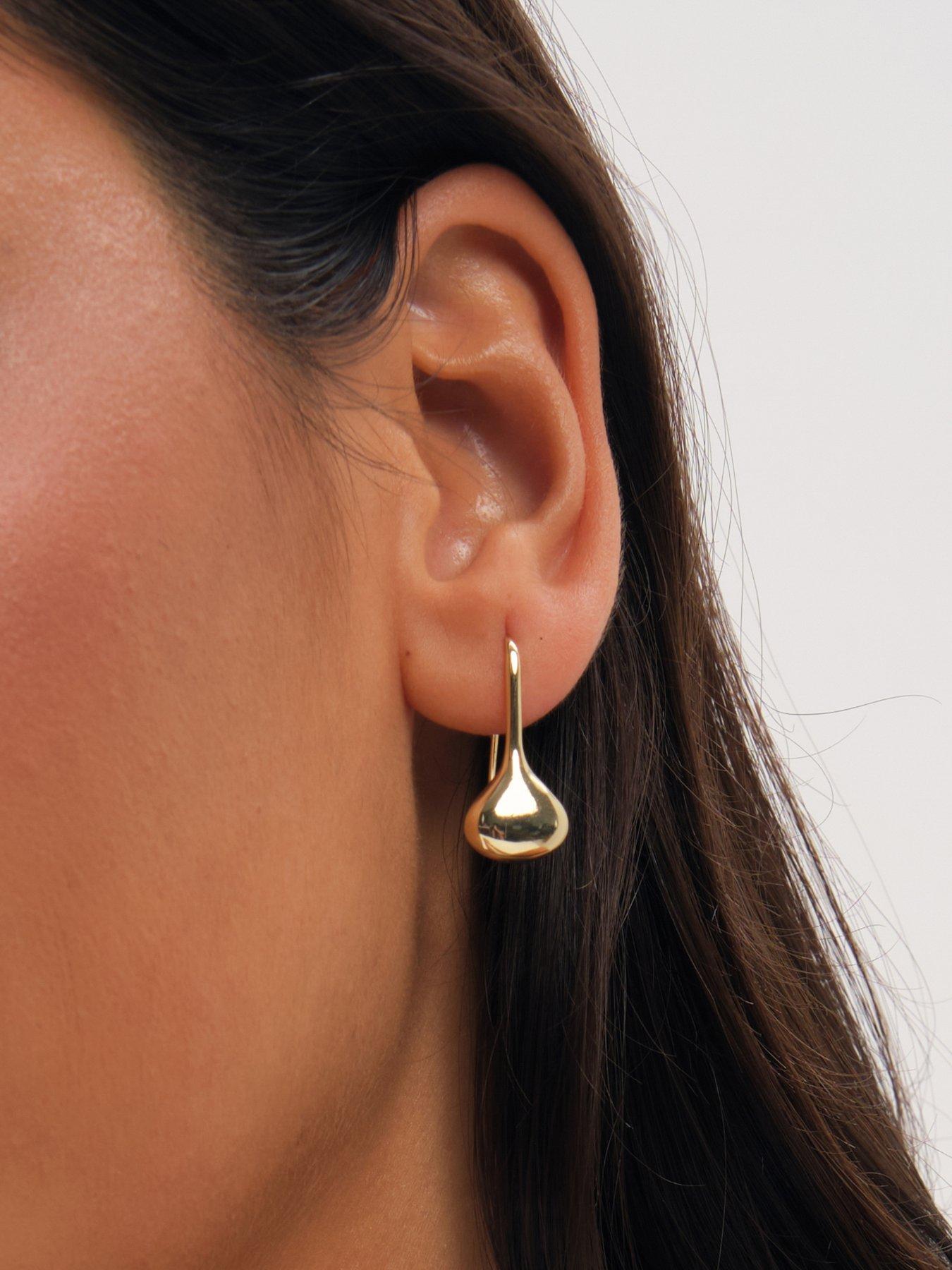 Image 2 of 4 of Inicio Gold Fluid Teardrop Earrings