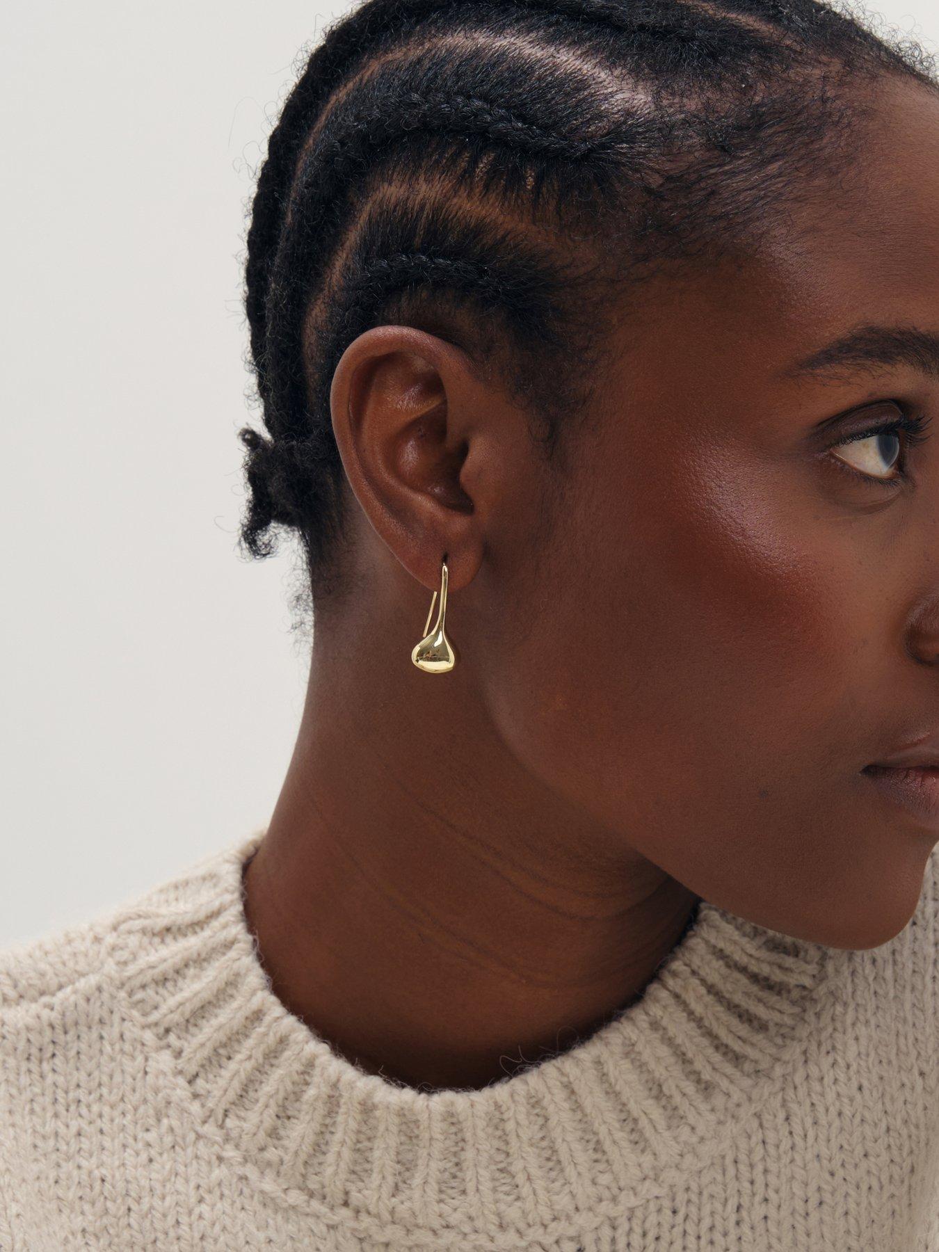 Image 4 of 4 of Inicio Gold Fluid Teardrop Earrings