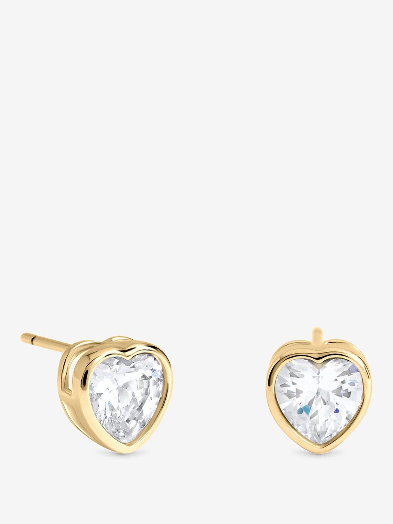 Image 1 of 1 of Inicio Gold Heart Bezel Studs