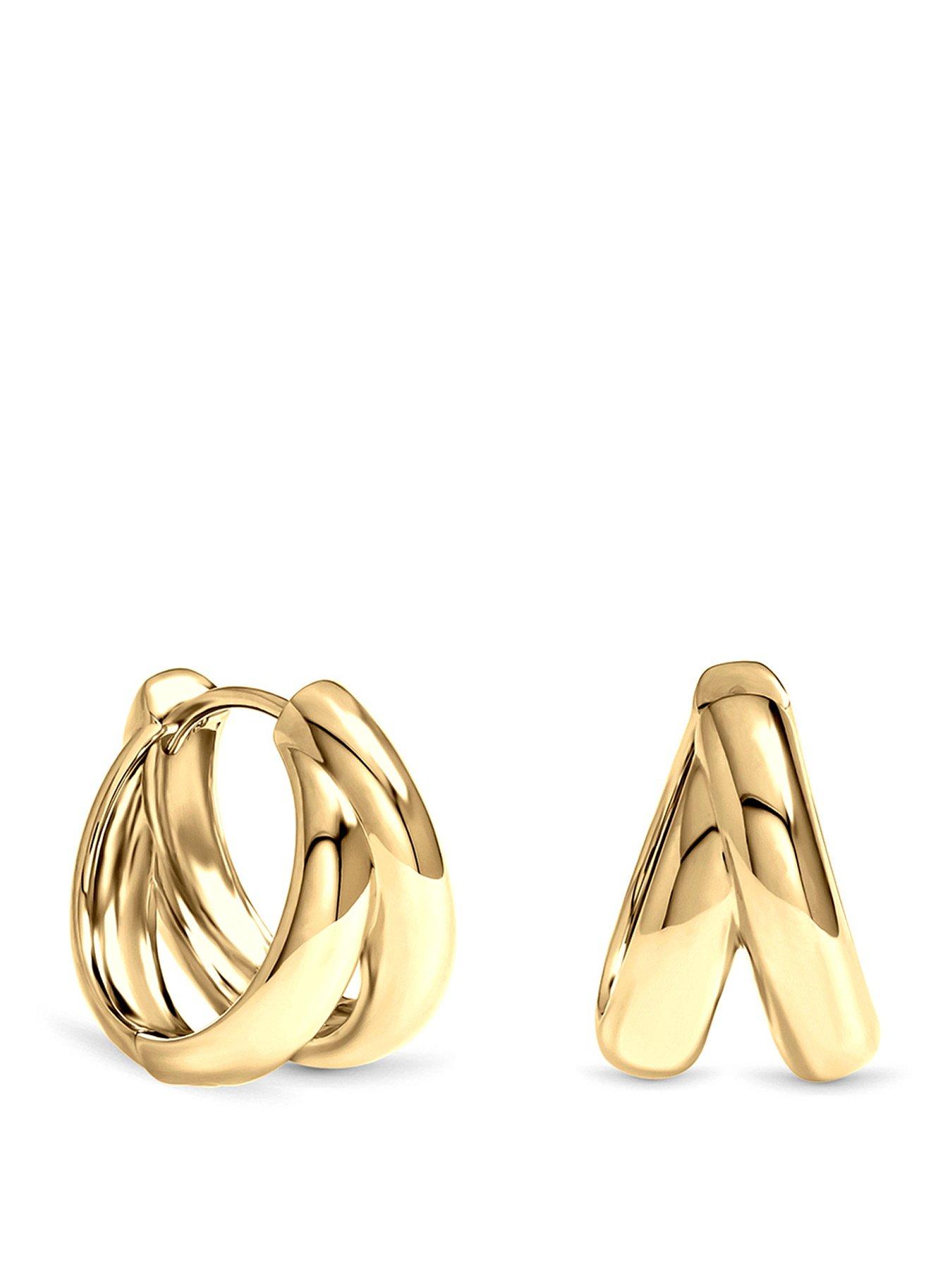 Image 1 of 1 of Inicio Gold Double Row Hoops