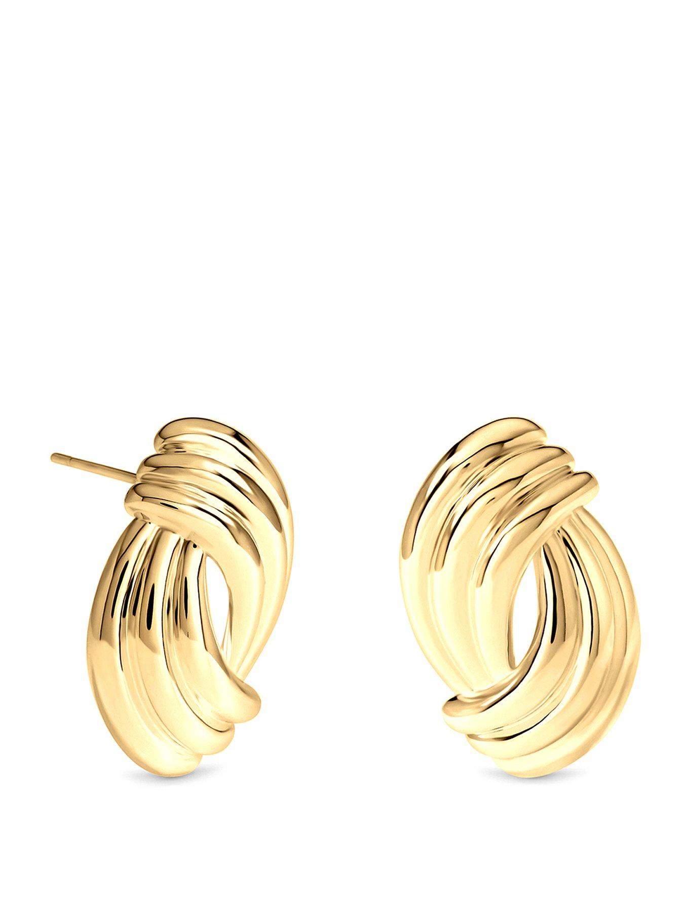 Inicio Inicio Silver Large Ridged Studs