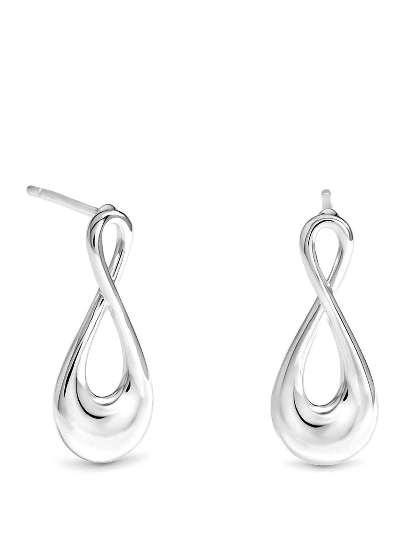 Inicio Inicio Silver Polished Infinity Earrings