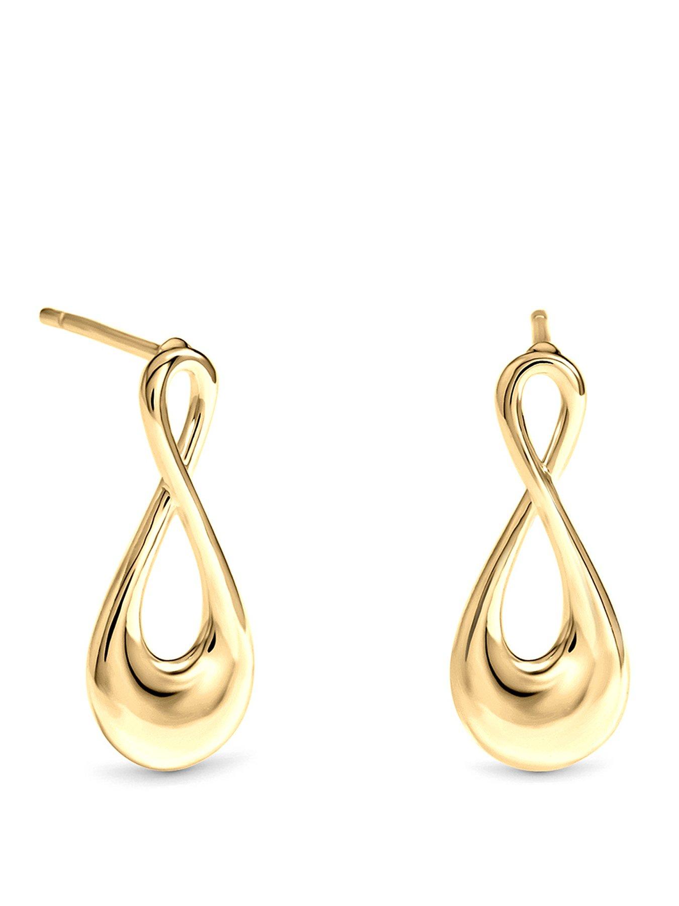 Inicio Gold Polished Infinity Earrings