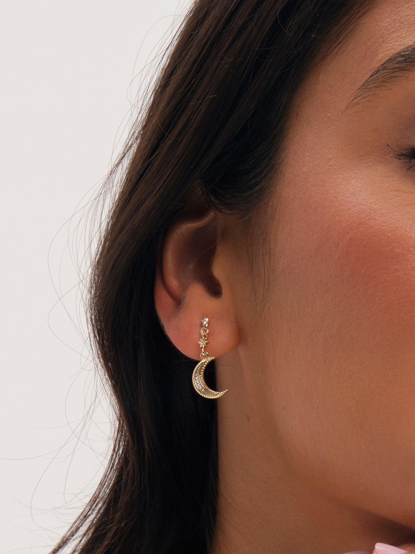 Image 2 of 3 of Inicio Gold Mismatch Celestial Earrings
