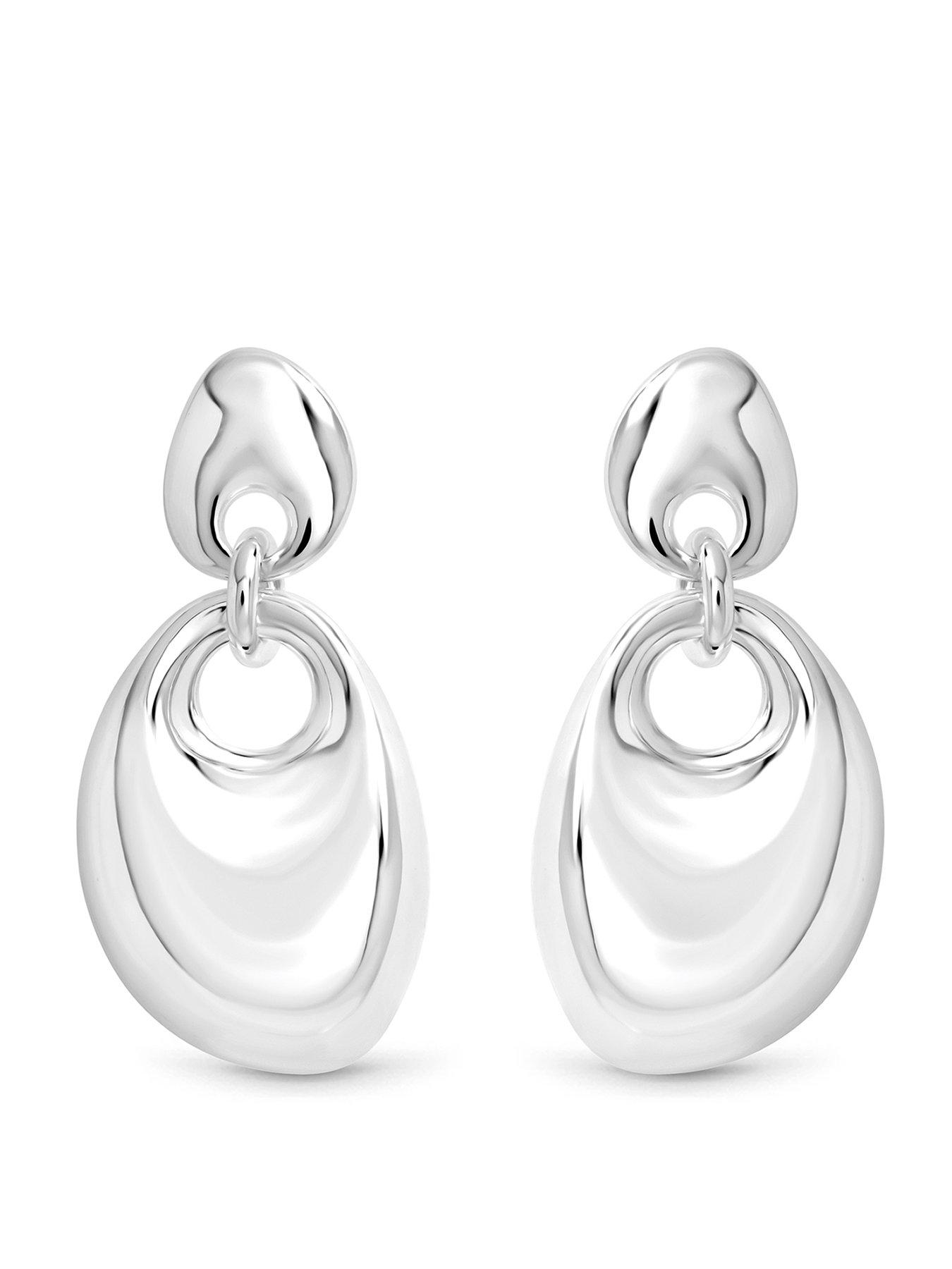 Inicio Inicio Silver Statement Pebble Drop Earrings