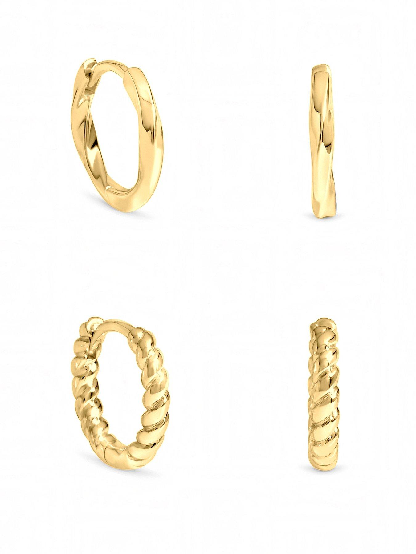 Inicio Inicio Gold Polished Hoops - Pack Of 2