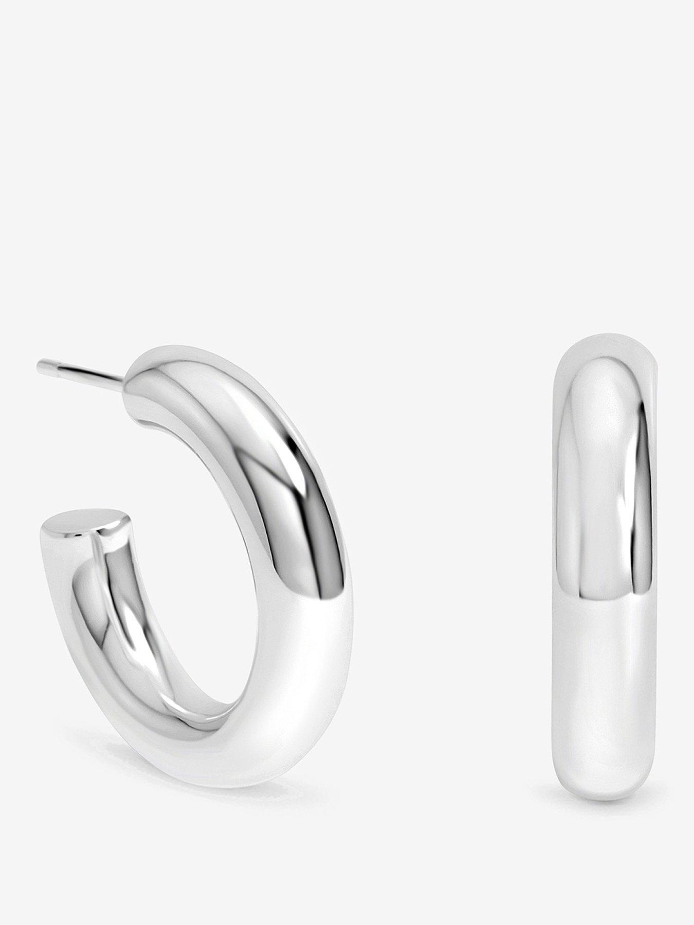 Inicio Inicio Silver Chubby Medium Hoop Earrings
