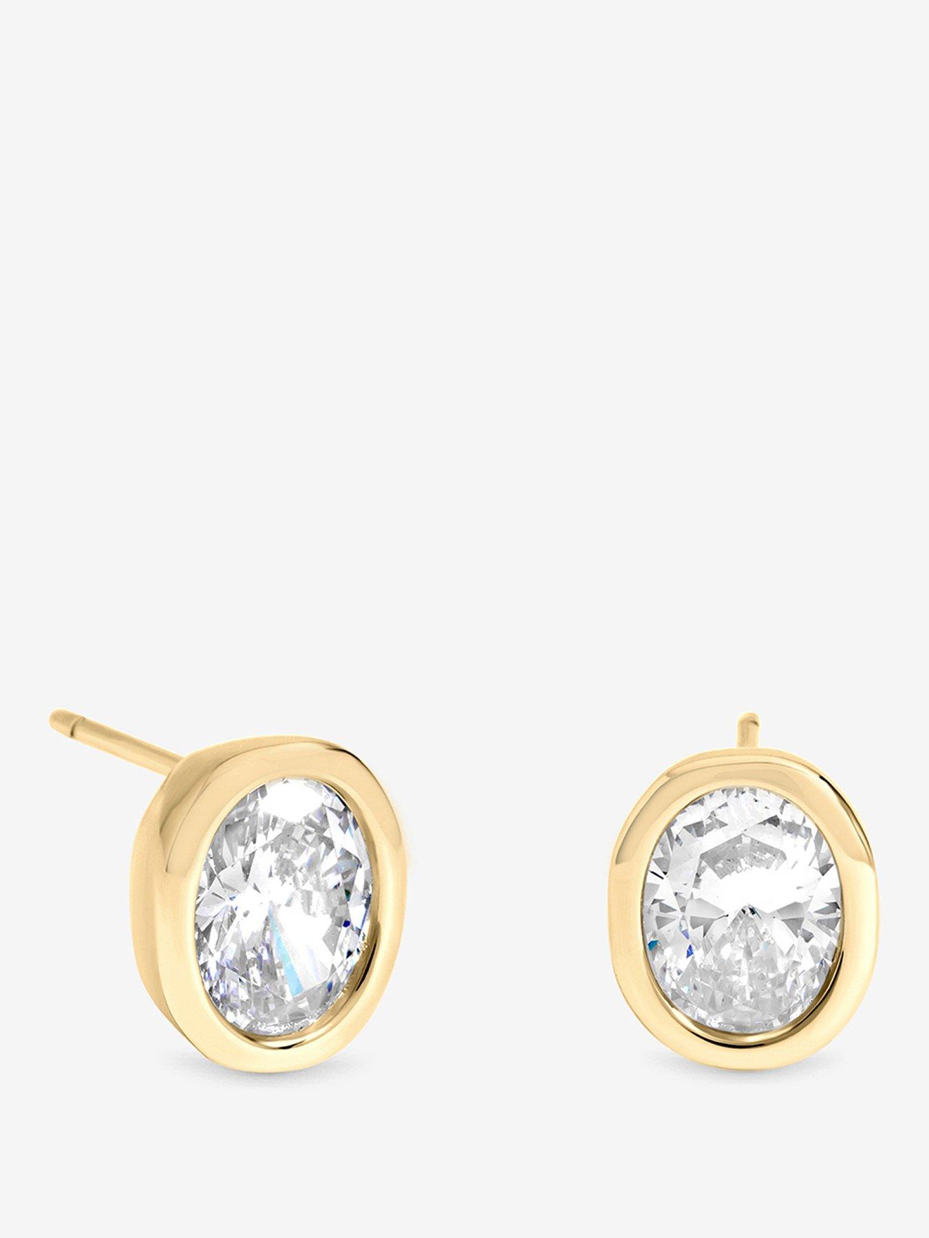 Image 1 of 1 of Inicio Gold Oval Bezel Studs