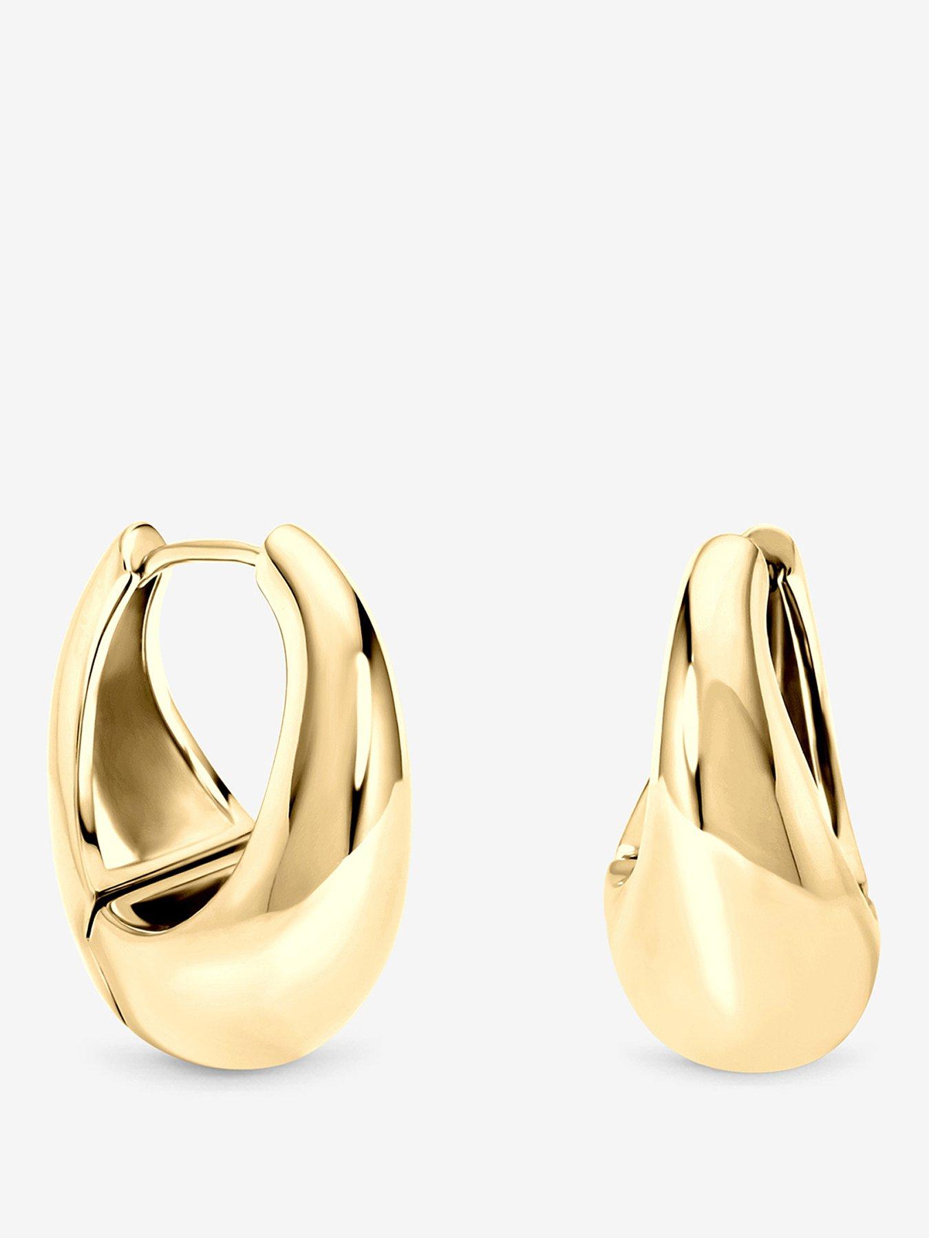 Inicio Inicio Gold Sculpted Chubby Hoops