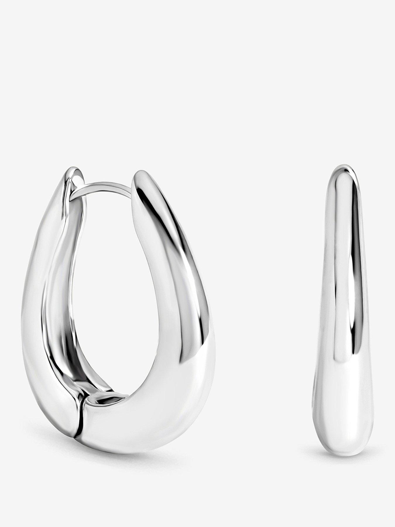 Inicio Silver Oval Hoops
