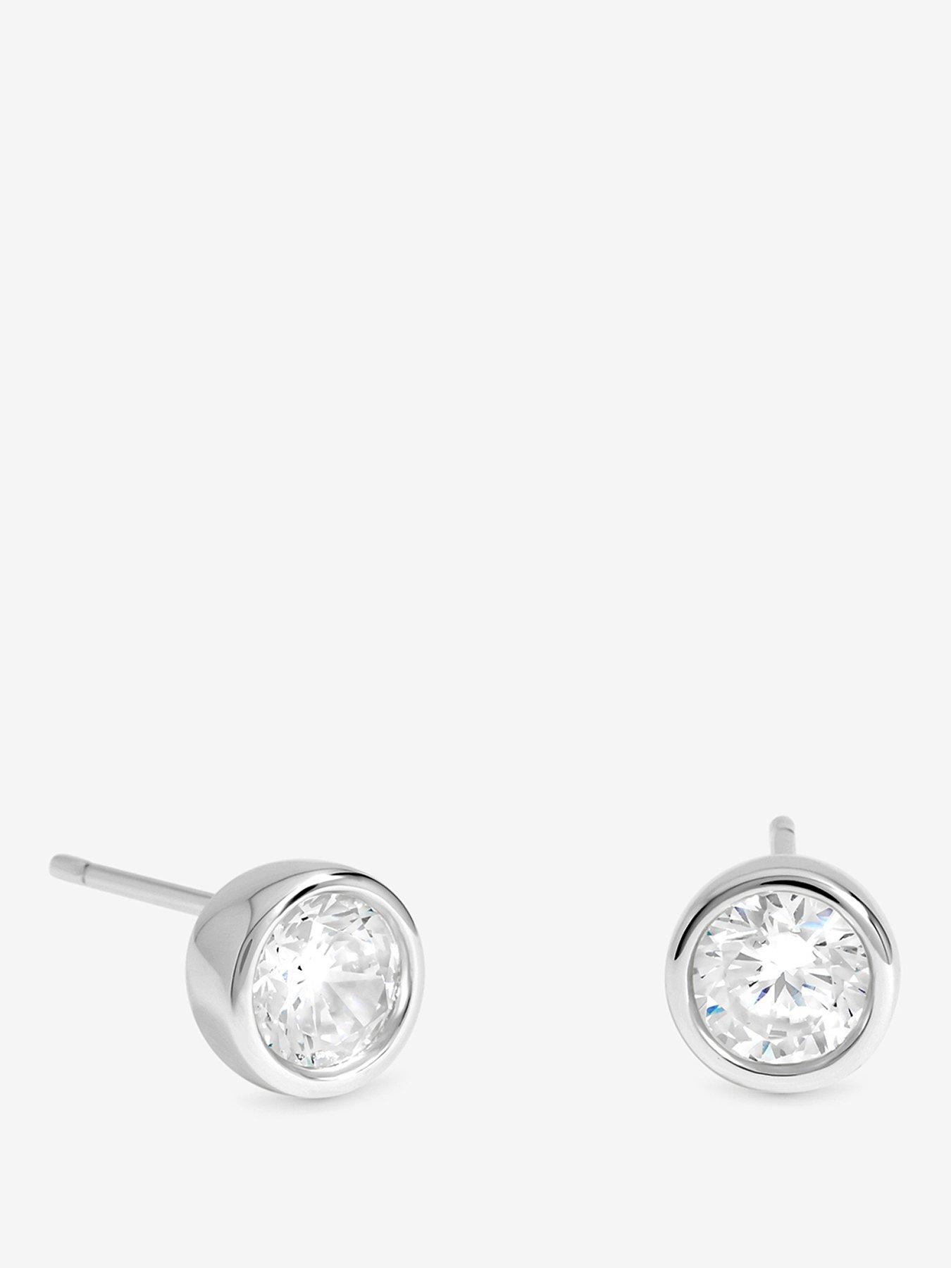 Image 1 of 3 of Inicio Silver Round Bezel Studs