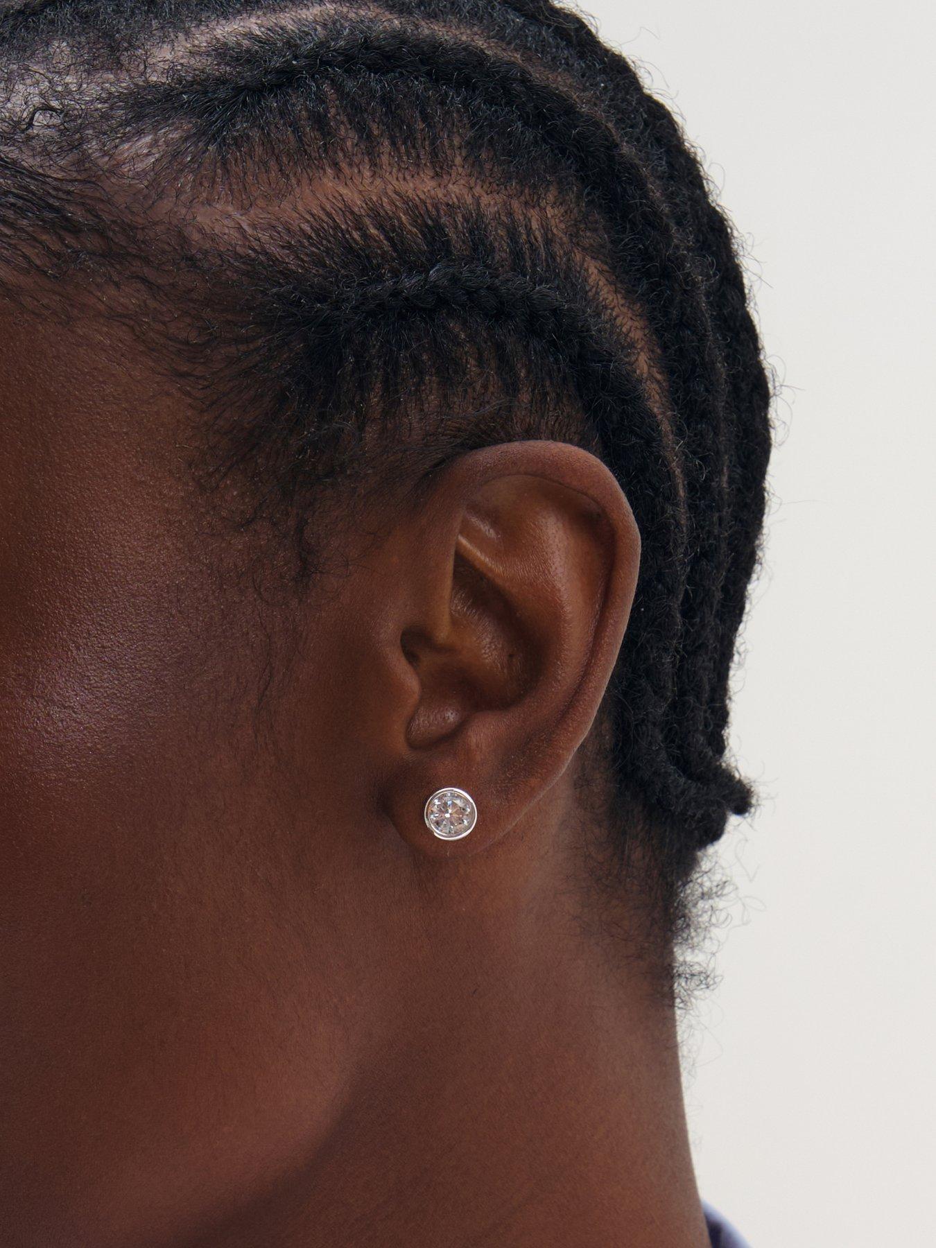 Image 2 of 3 of Inicio Silver Round Bezel Studs