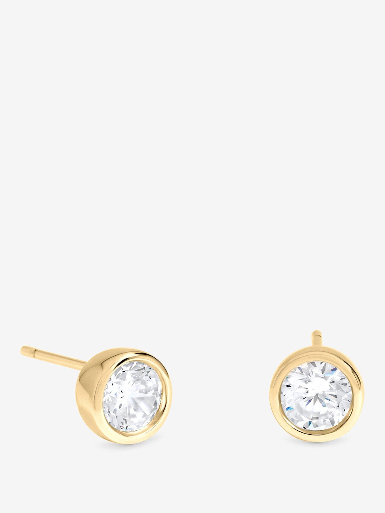 Image 1 of 3 of Inicio Gold Roud Bezel Studs