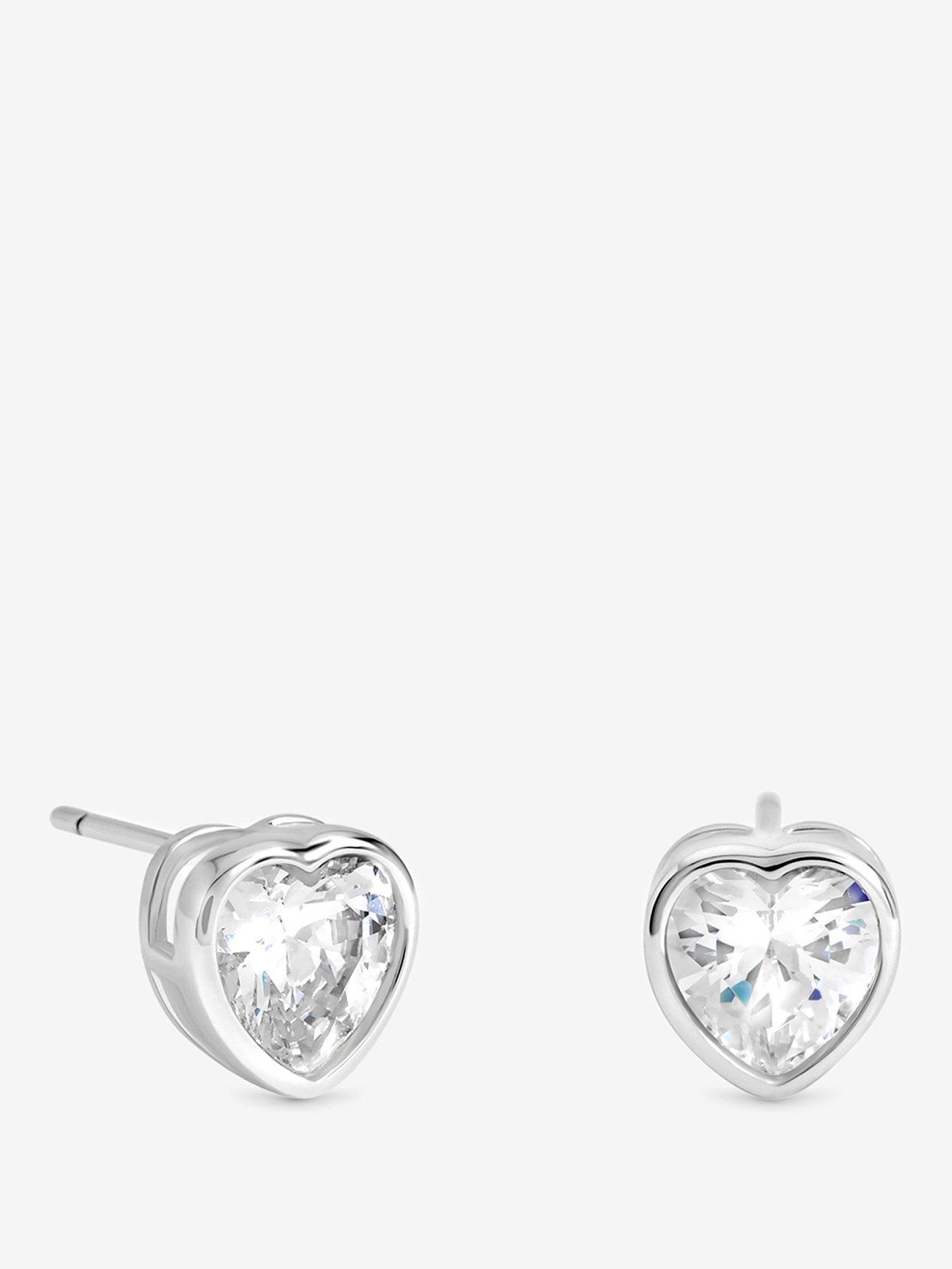 Image 1 of 3 of Inicio Silver Heart Bezel Studs