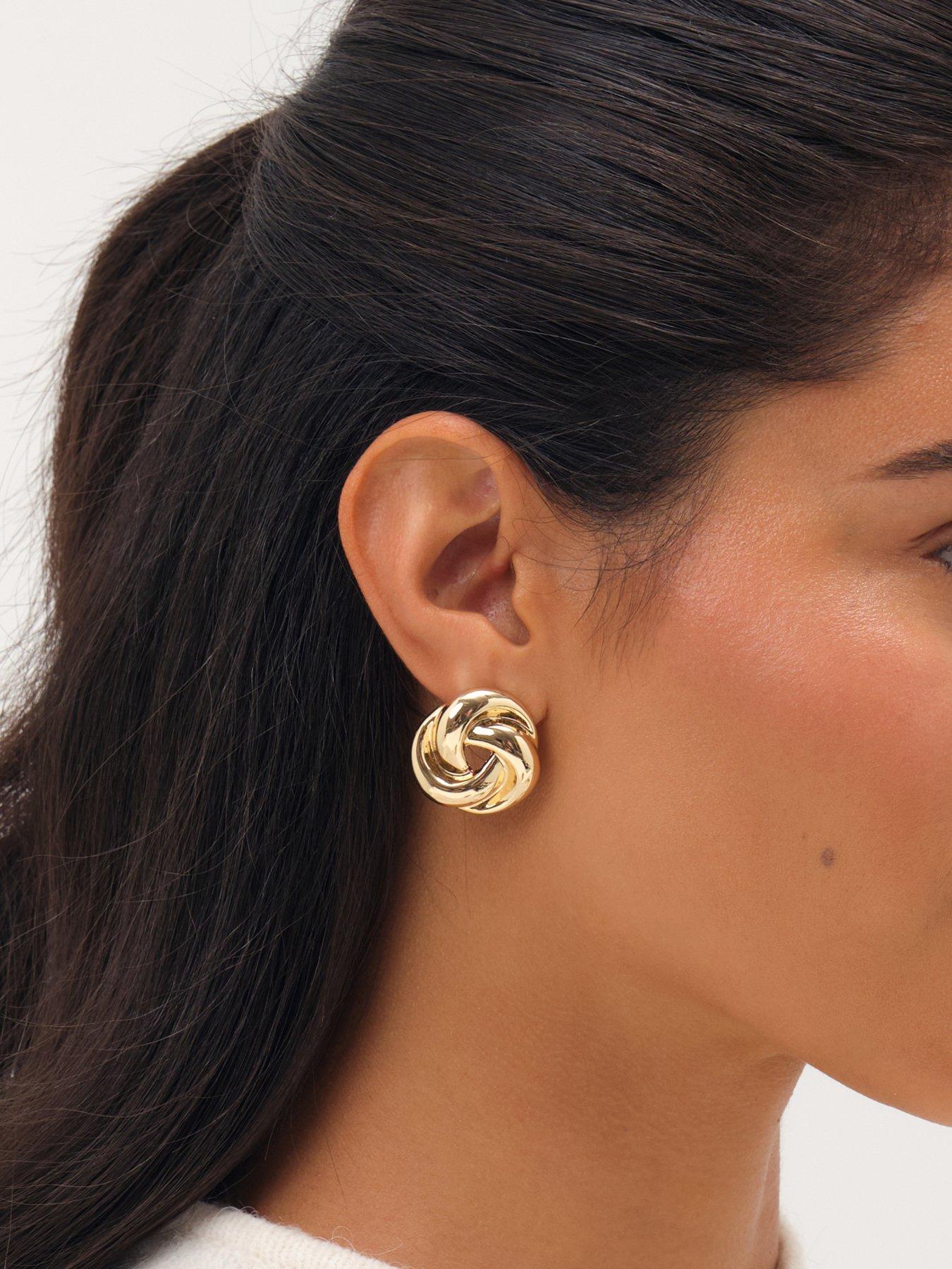 Image 2 of 3 of Mood Gold Statement Knot Earrings