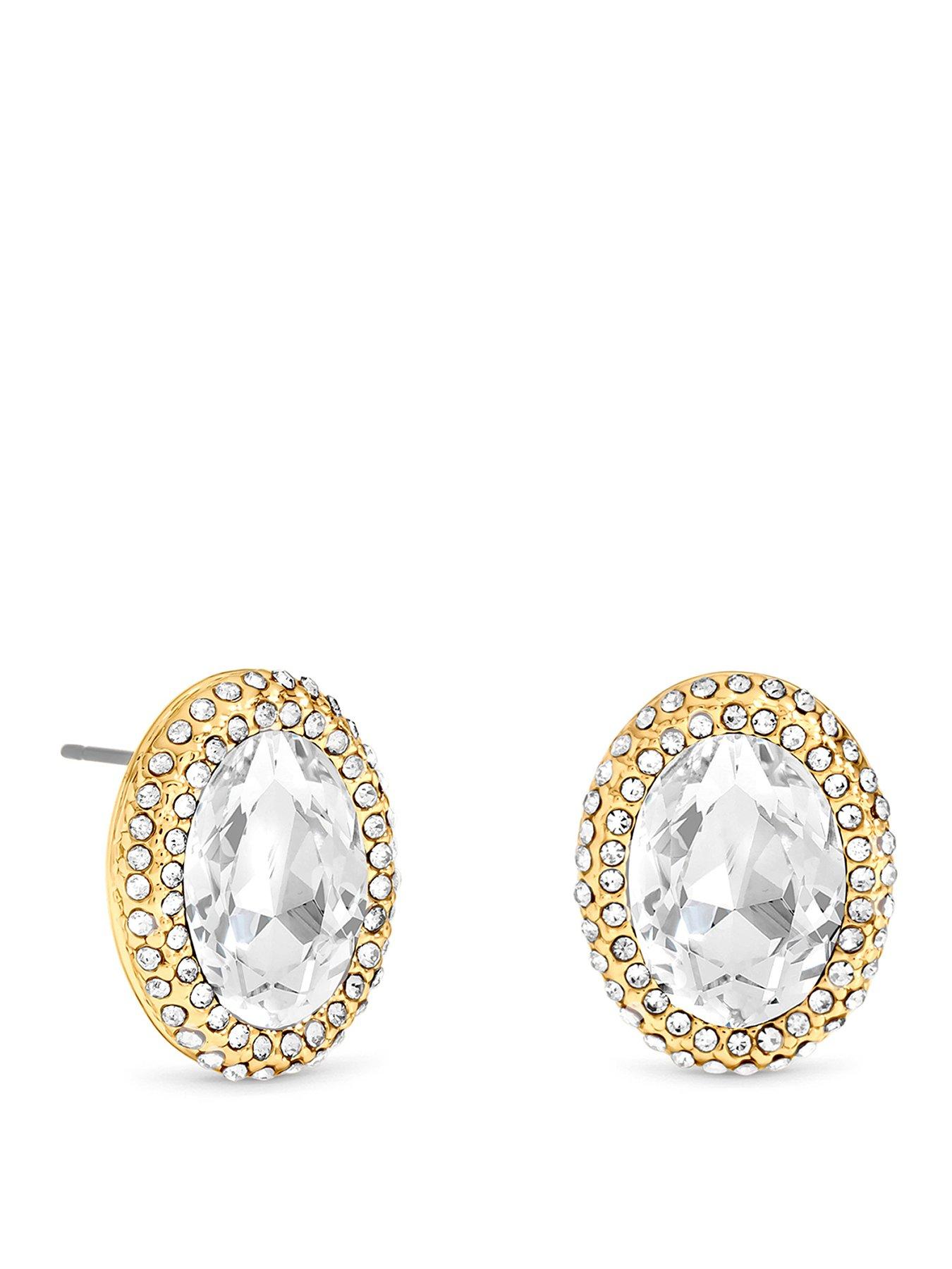 Mood Mood Gold Plated Crystal Stud Earrings