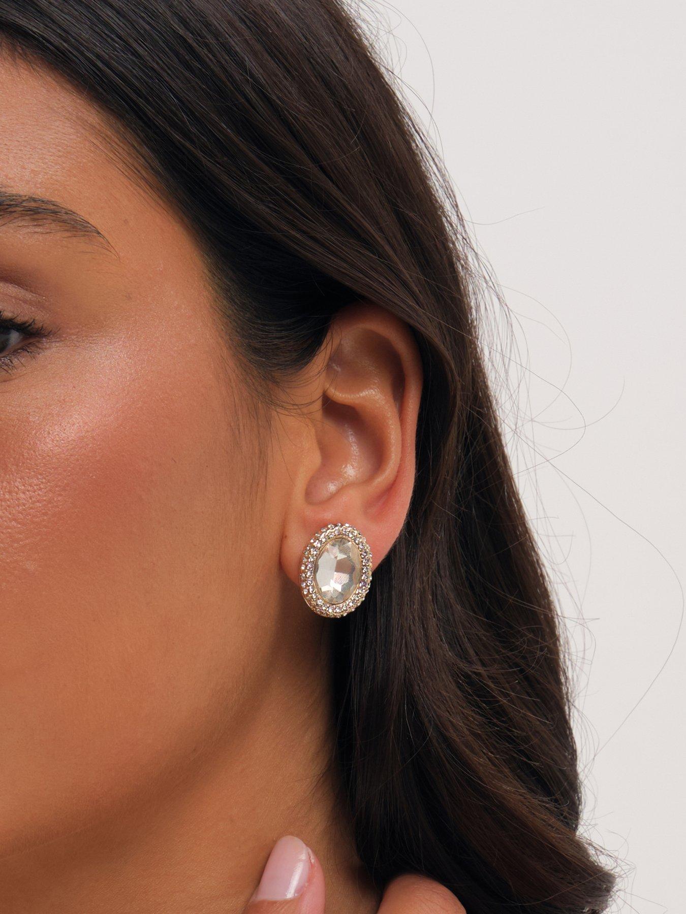 Image 2 of 3 of Mood Gold Plated Crystal Stud Earrings