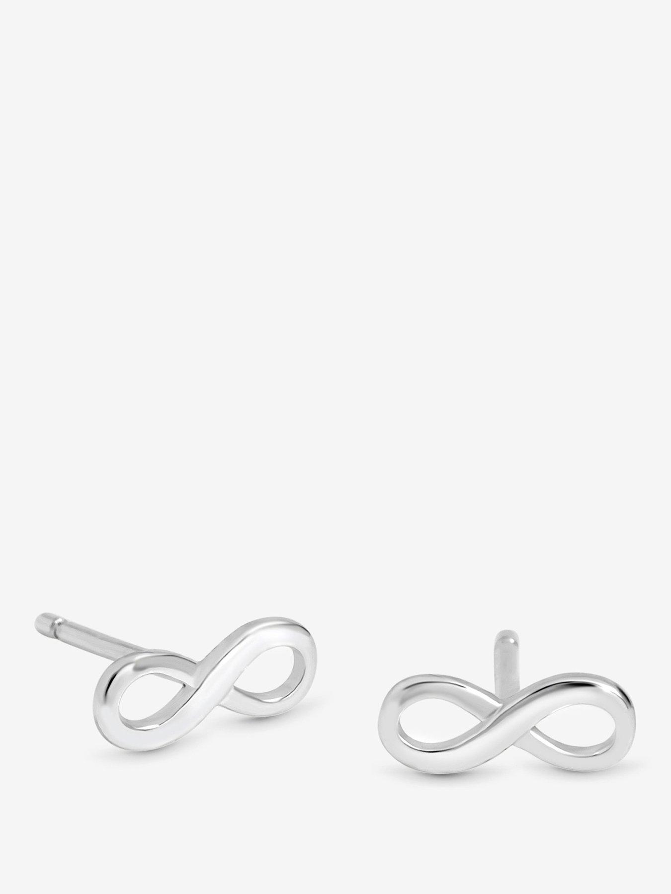 Image 1 of 4 of Simply Silver Simply Silver 925 Sterling Silver Mini Infinity Stud Earrings