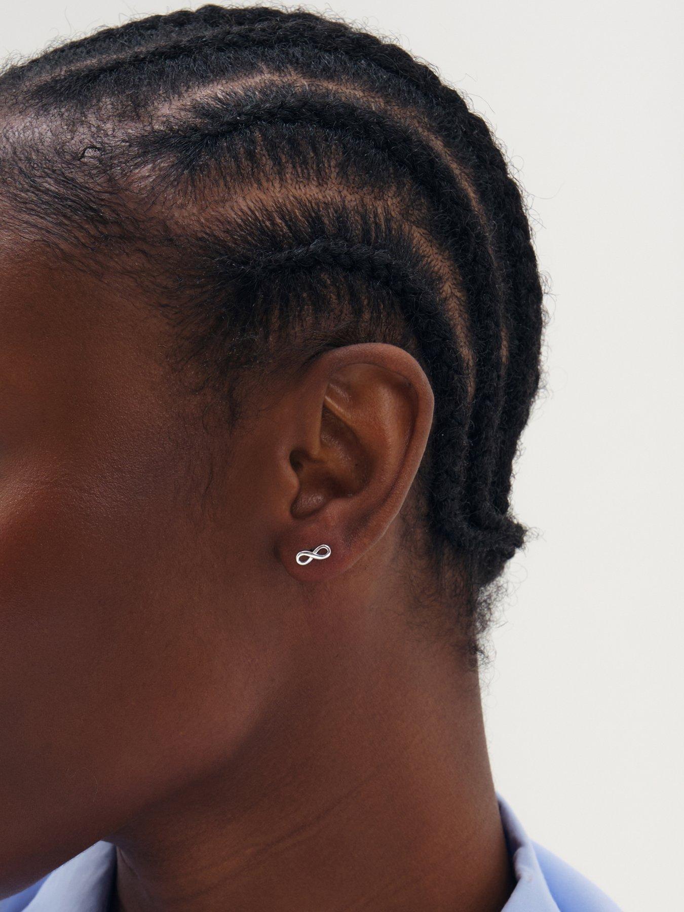 Image 3 of 4 of Simply Silver Simply Silver 925 Sterling Silver Mini Infinity Stud Earrings