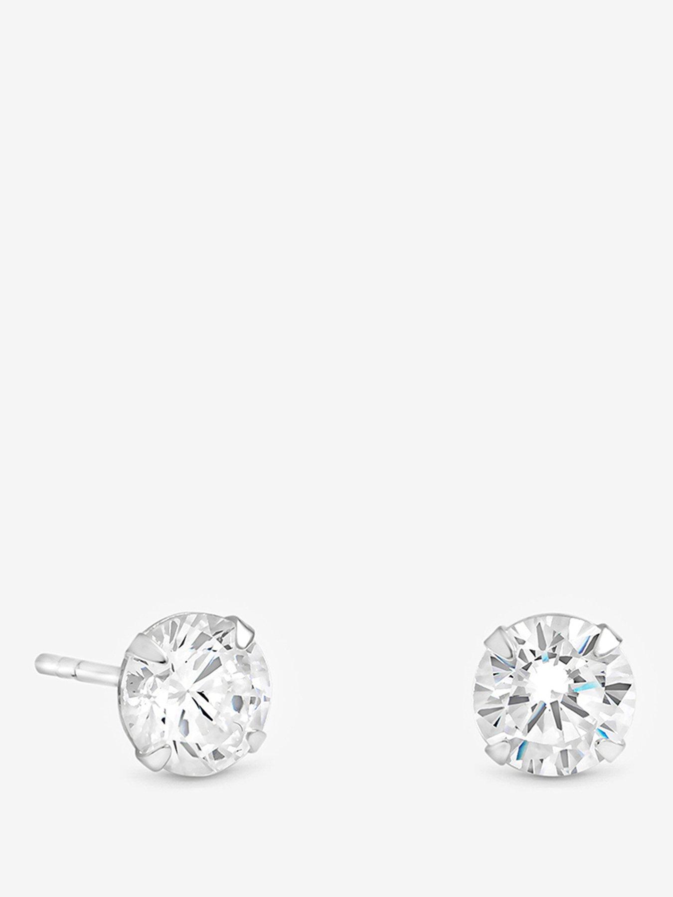 Image 1 of 1 of Simply Silver Simply Silver 925 Sterling Silver 6mm Brilliant Round Stud Earrings