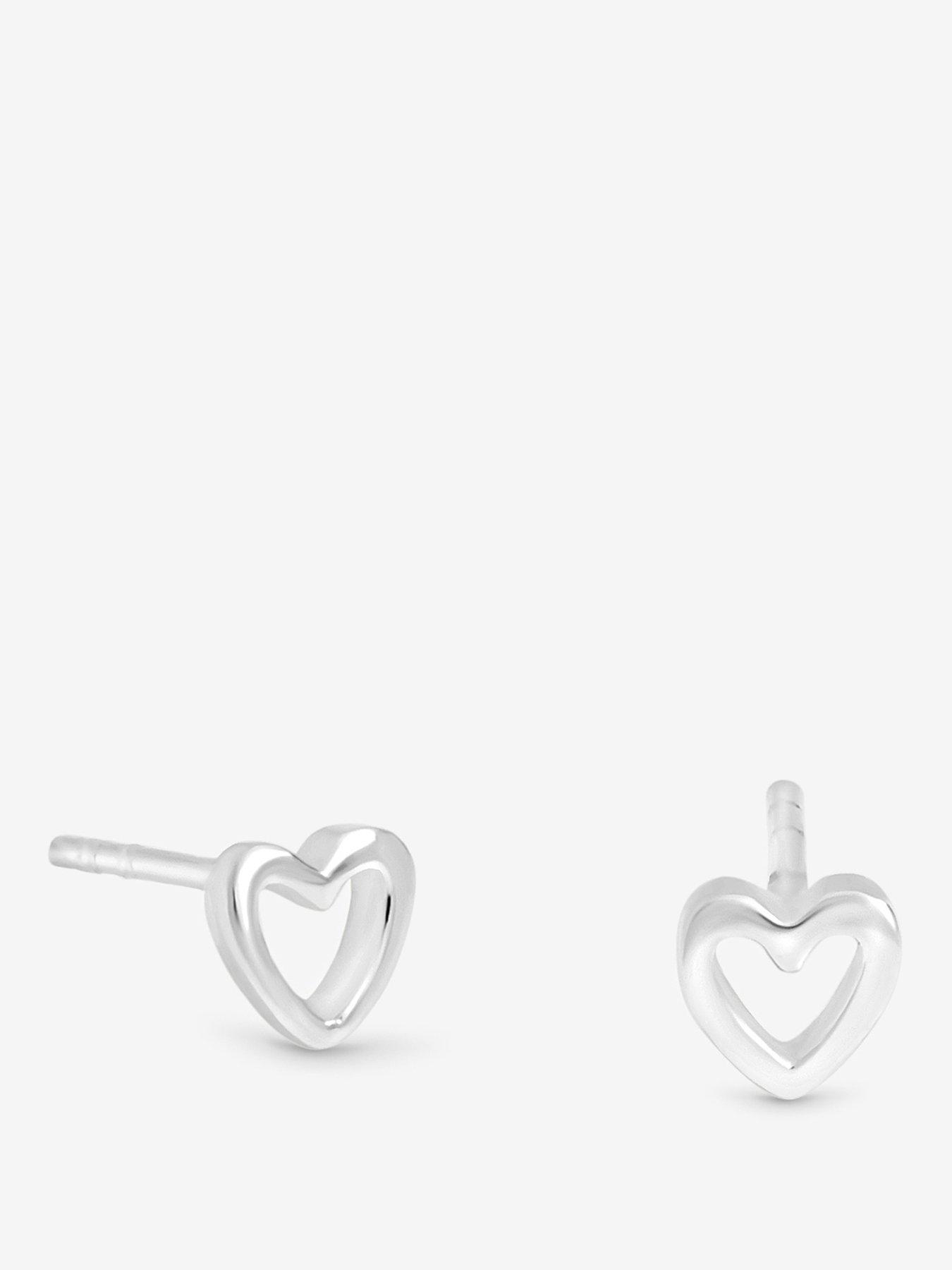 Image 1 of 3 of Simply Silver Simply Silver 925 Sterling Silver Polished Open Heart Studs