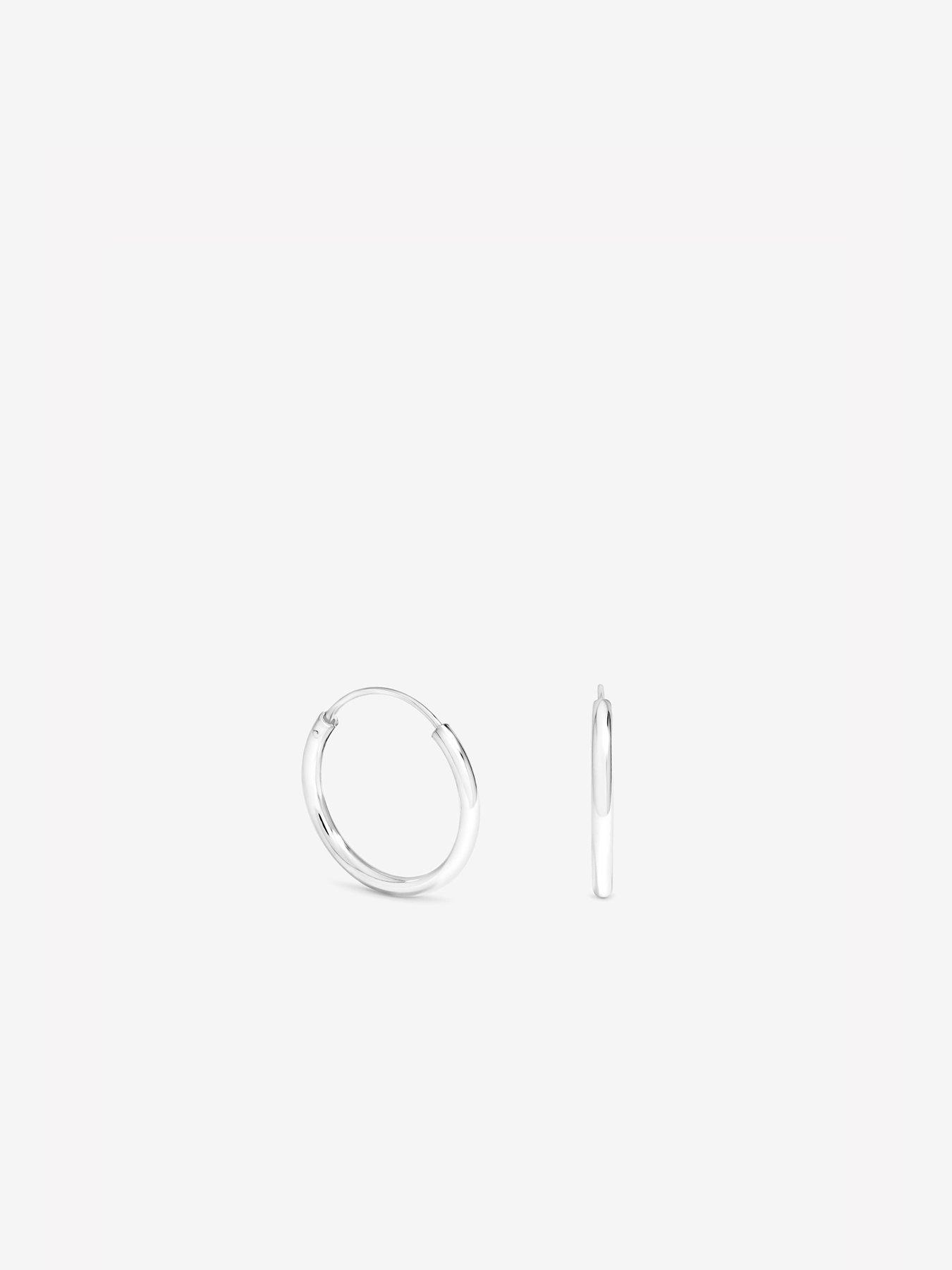 Image 2 of 3 of Simply Silver 925 Sterling Silver 20mm Sleeper Hoop Earrings