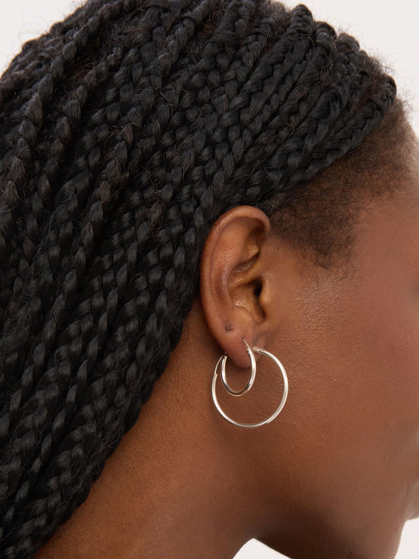 Image 3 of 3 of Simply Silver 925 Sterling Silver 20mm Sleeper Hoop Earrings