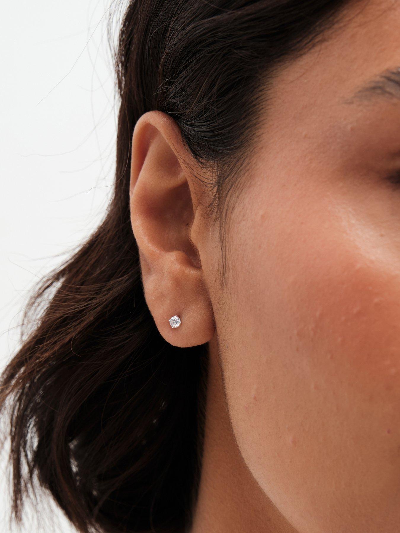 Image 2 of 3 of Simply Silver 925 Sterling Silver Cubic Zirconia Classic Round Earrings - Pack Of 3