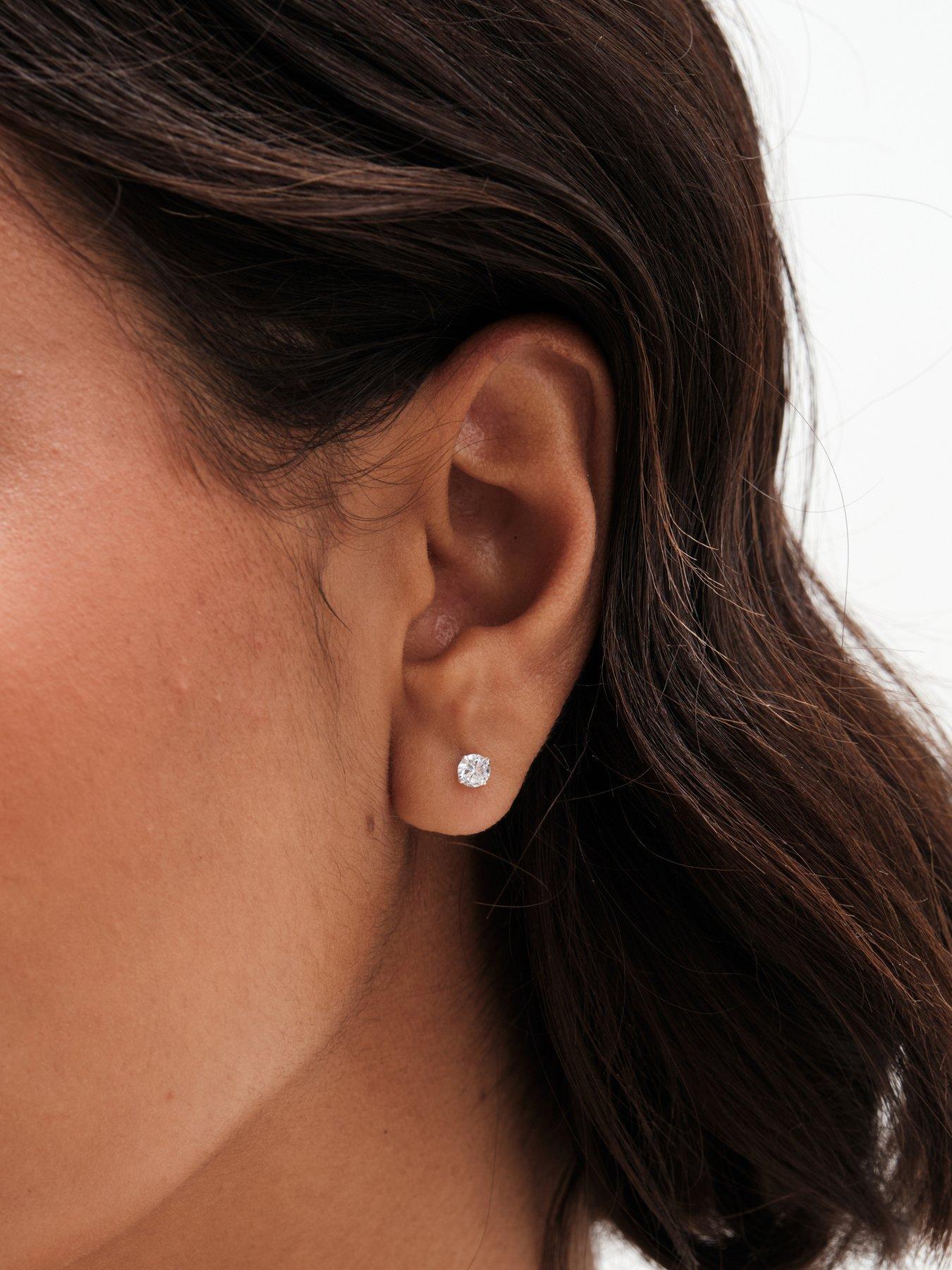 Image 3 of 3 of Simply Silver 925 Sterling Silver Cubic Zirconia Classic Round Earrings - Pack Of 3