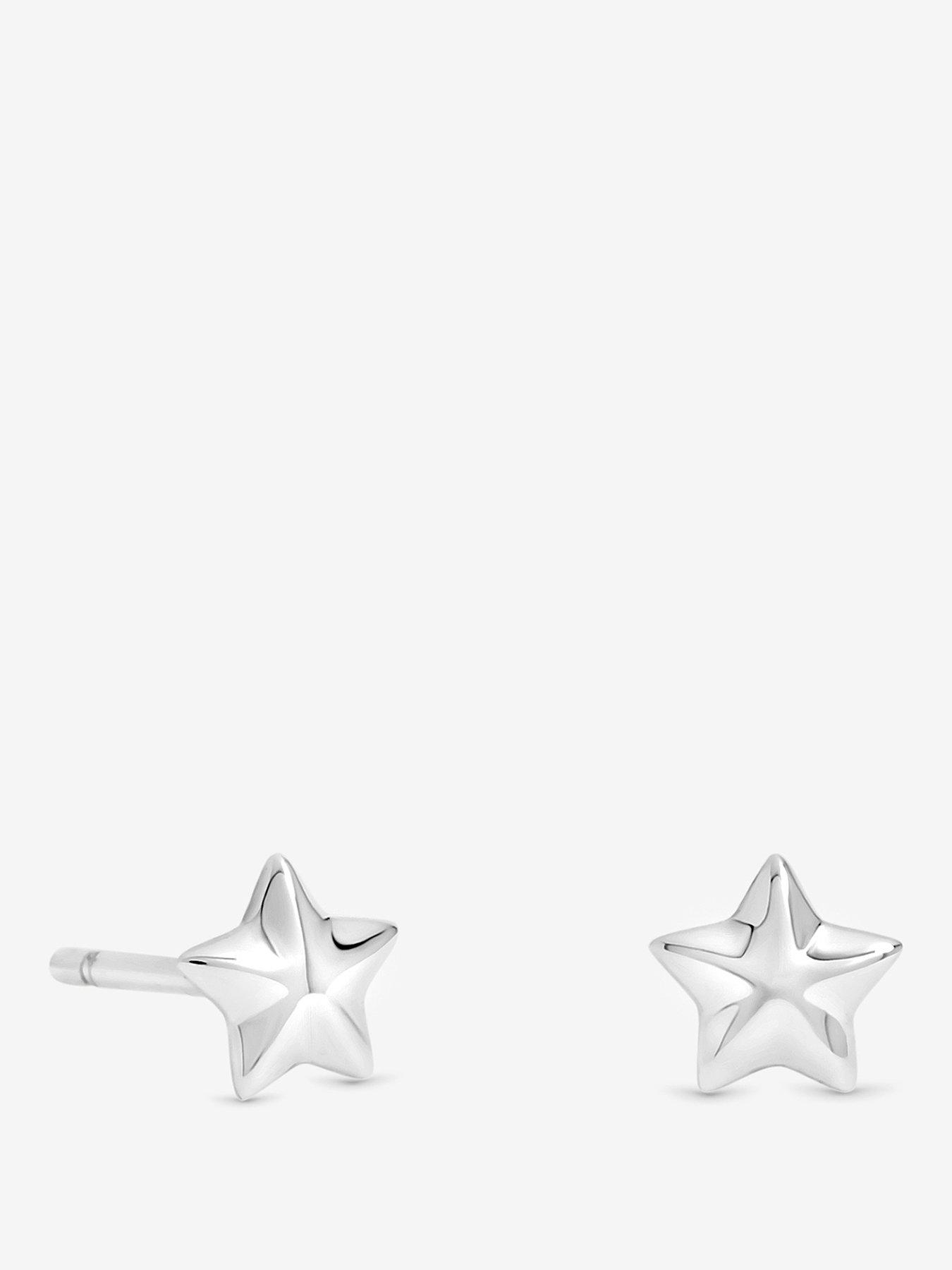 Image 1 of 1 of Simply Silver Simply Silver 925 Sterling Silver Mini Polished Star Stud Earrings