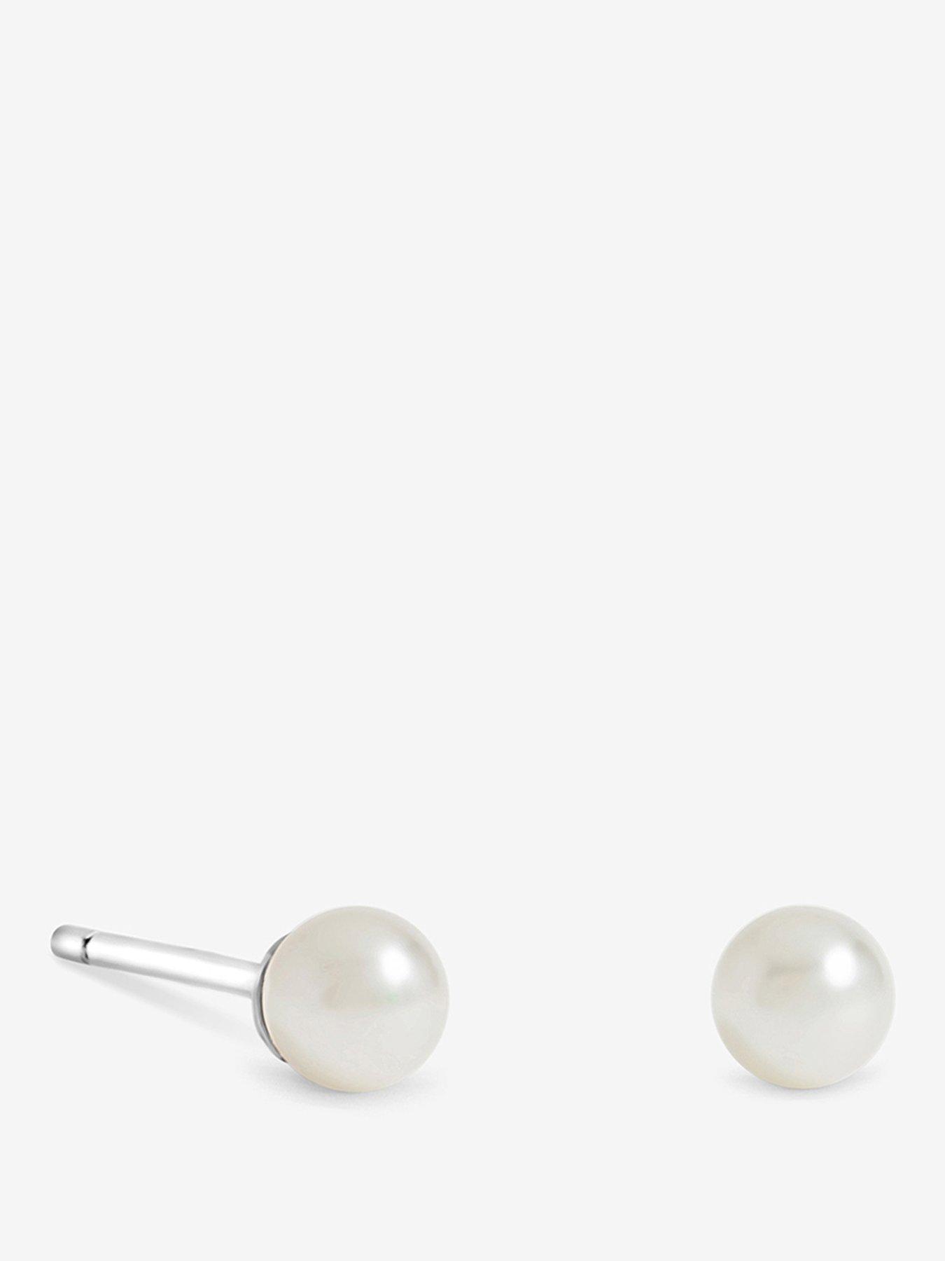 Simply Silver Simply Silver 925 Sterling Silver Pearl Stud Earrings