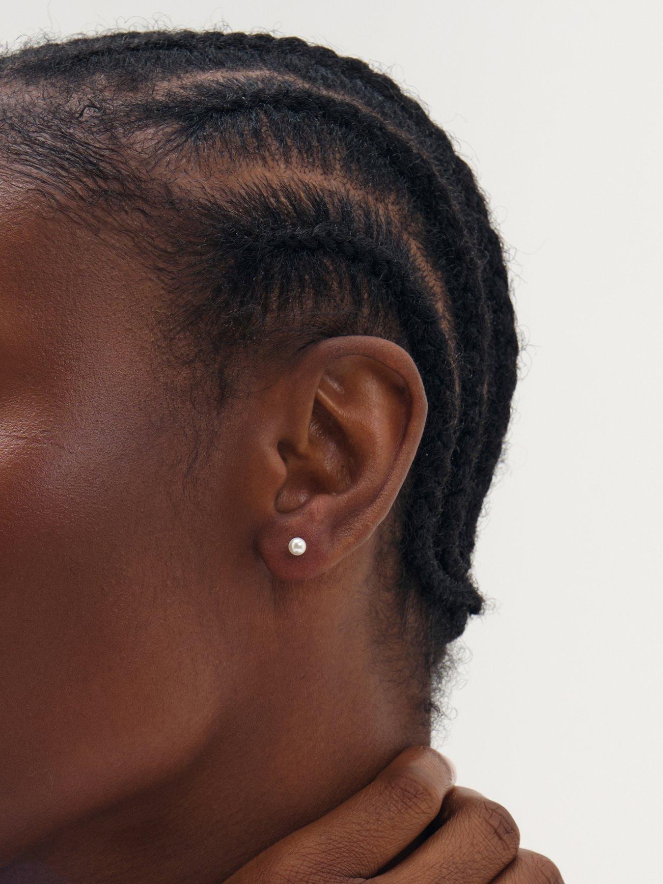 Image 2 of 3 of Simply Silver 925 Sterling Silver Pearl Stud Earrings