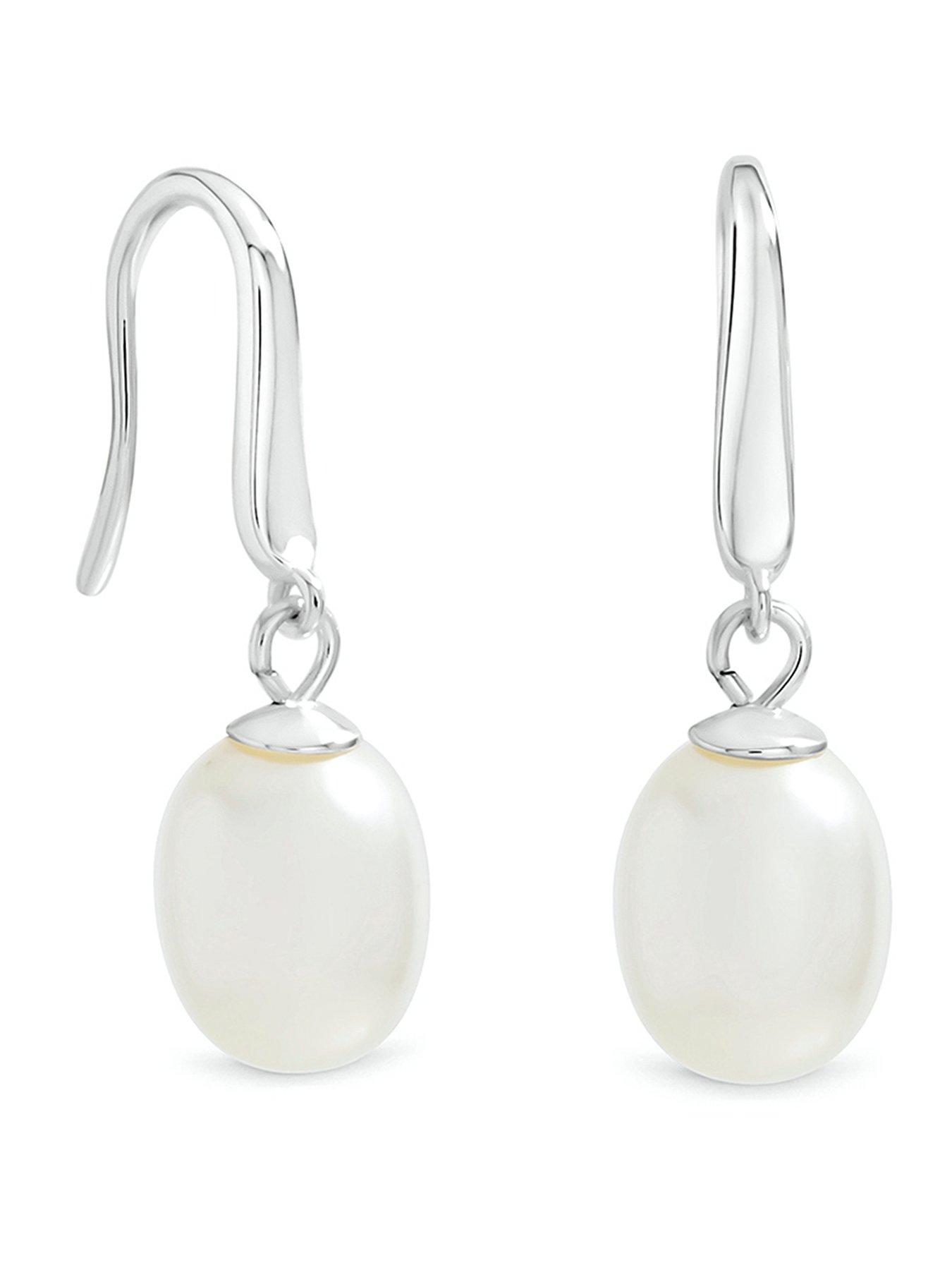 Image 1 of 3 of Simply Silver Simply Silver 925 Sterling Silver Freshwater Pearl Drop Earrings
