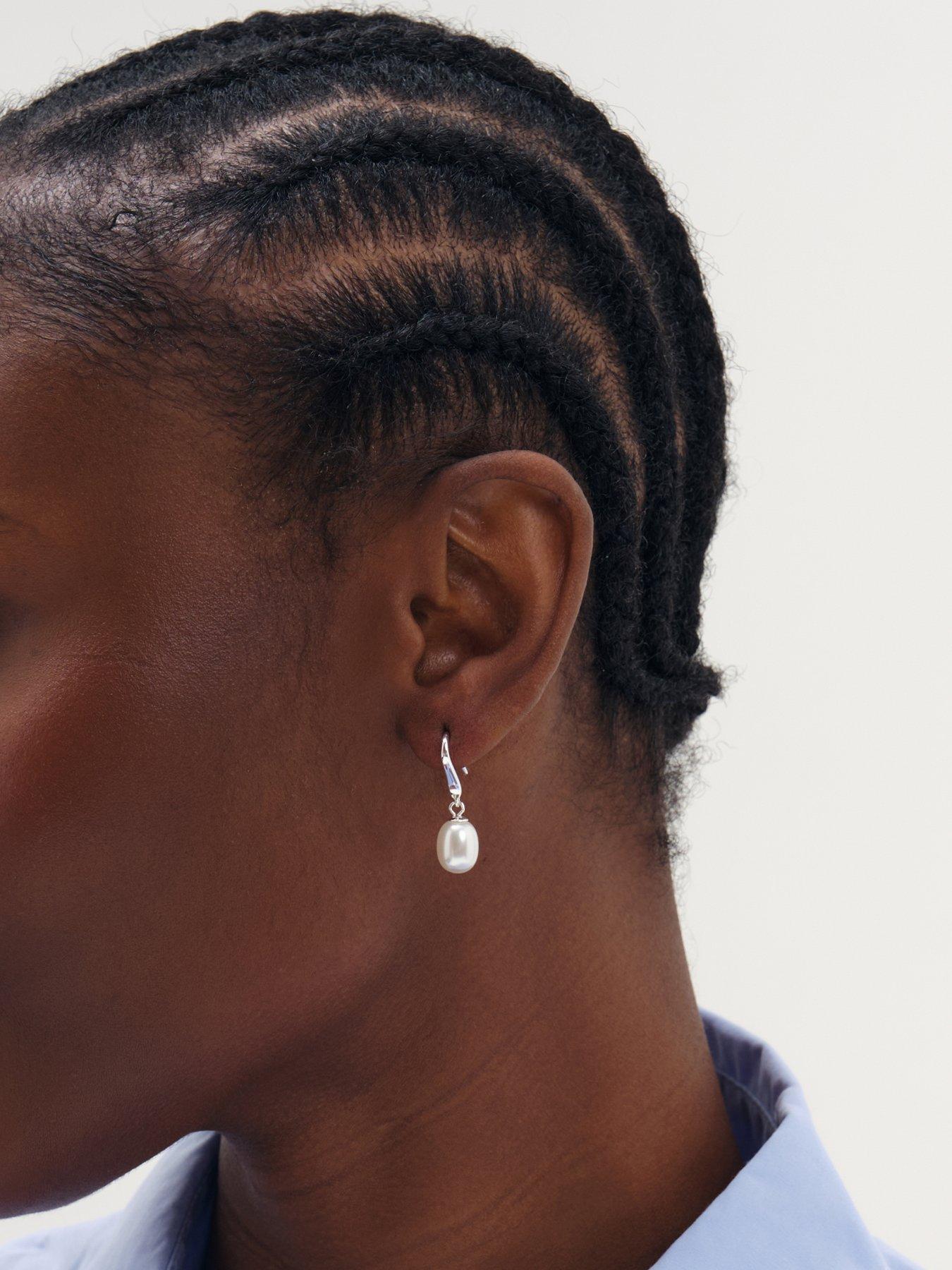 Image 2 of 3 of Simply Silver Simply Silver 925 Sterling Silver Freshwater Pearl Drop Earrings