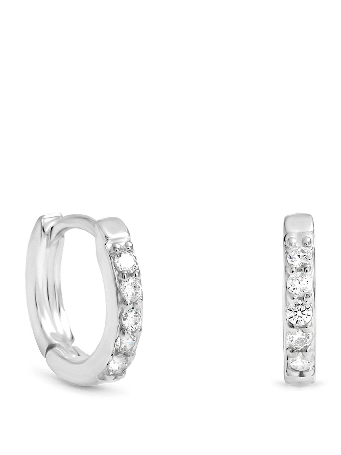 Image 1 of 3 of Simply Silver Simply Silver 925 Sterling Silver Cubic Zirconia Mini 10mm Hoops