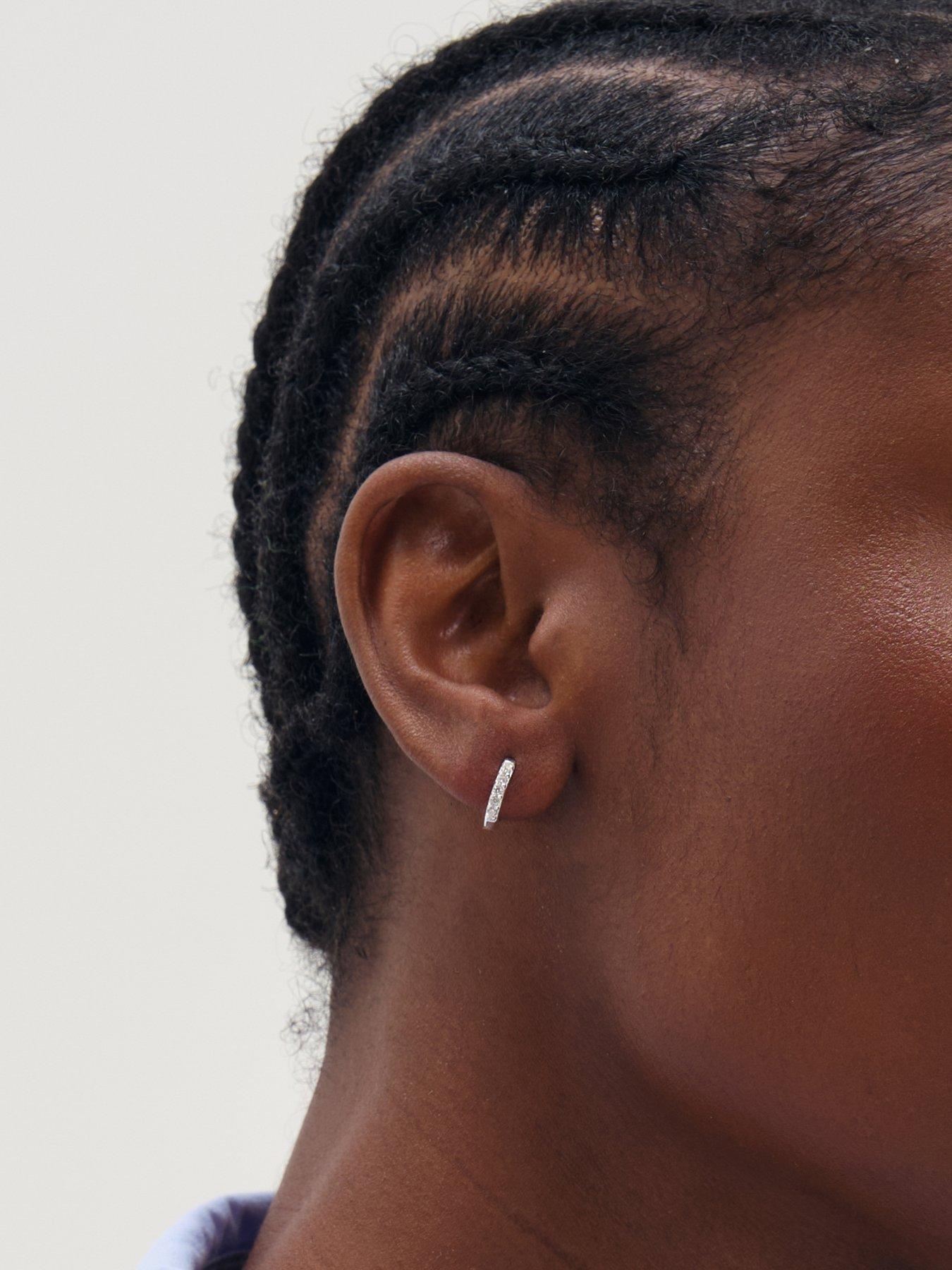 Image 2 of 3 of Simply Silver Simply Silver 925 Sterling Silver Cubic Zirconia Mini 10mm Hoops