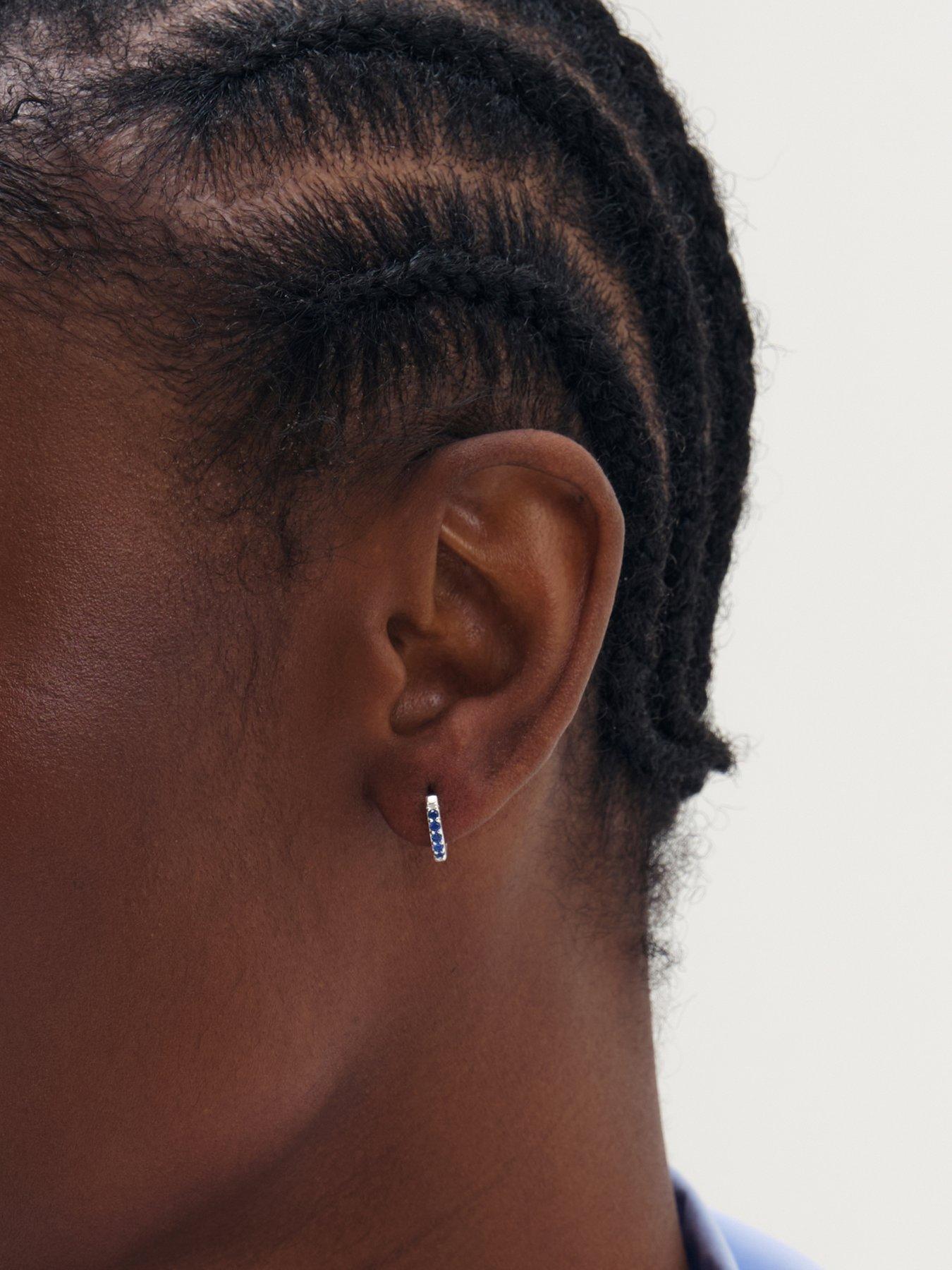 Image 2 of 3 of Simply Silver 925 Sterling Silver Sapphire Mini 10mm Hoops