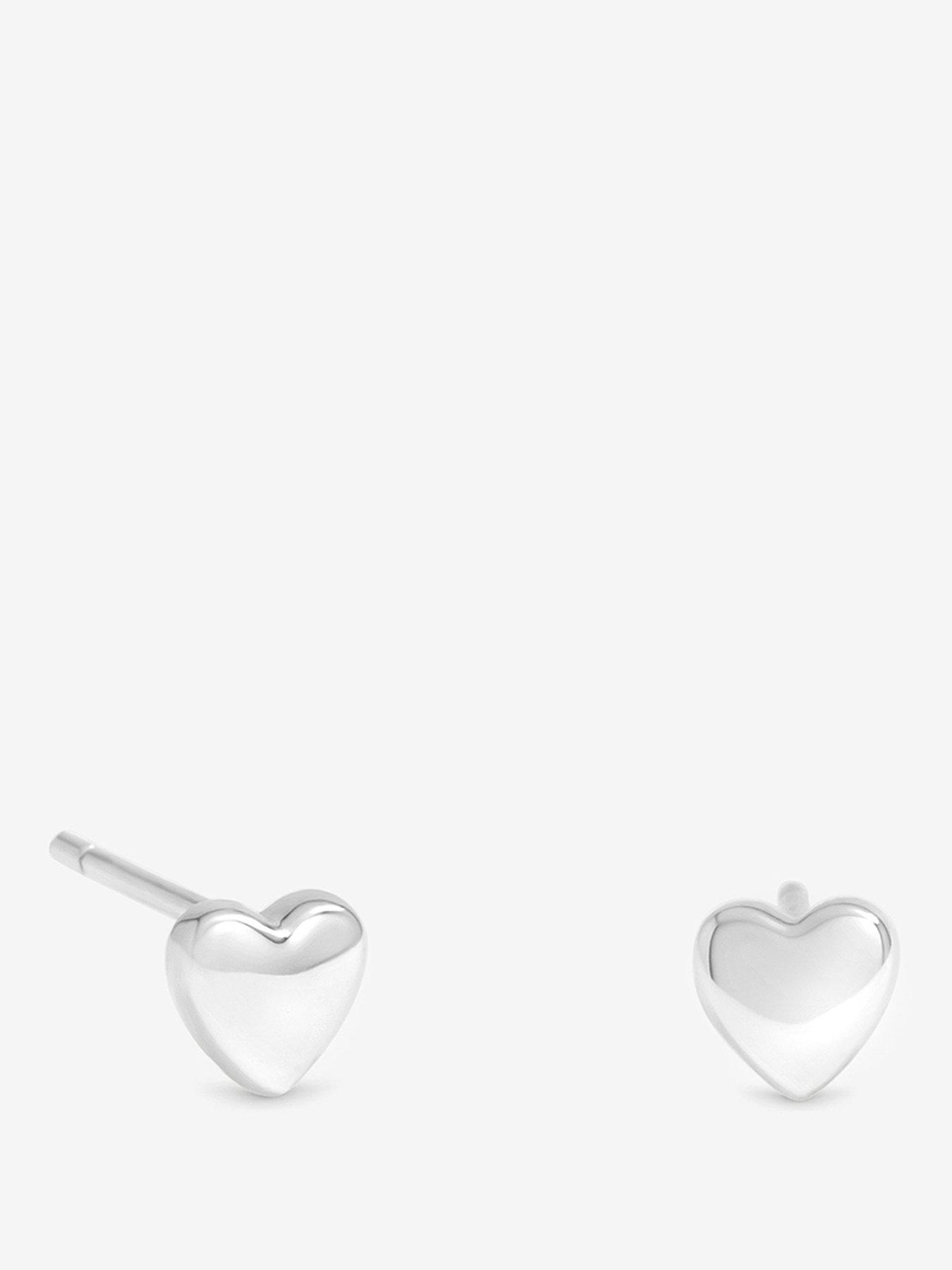 Jon Richard Simply Silver 925 Sterling Silver Polished Heart Studs