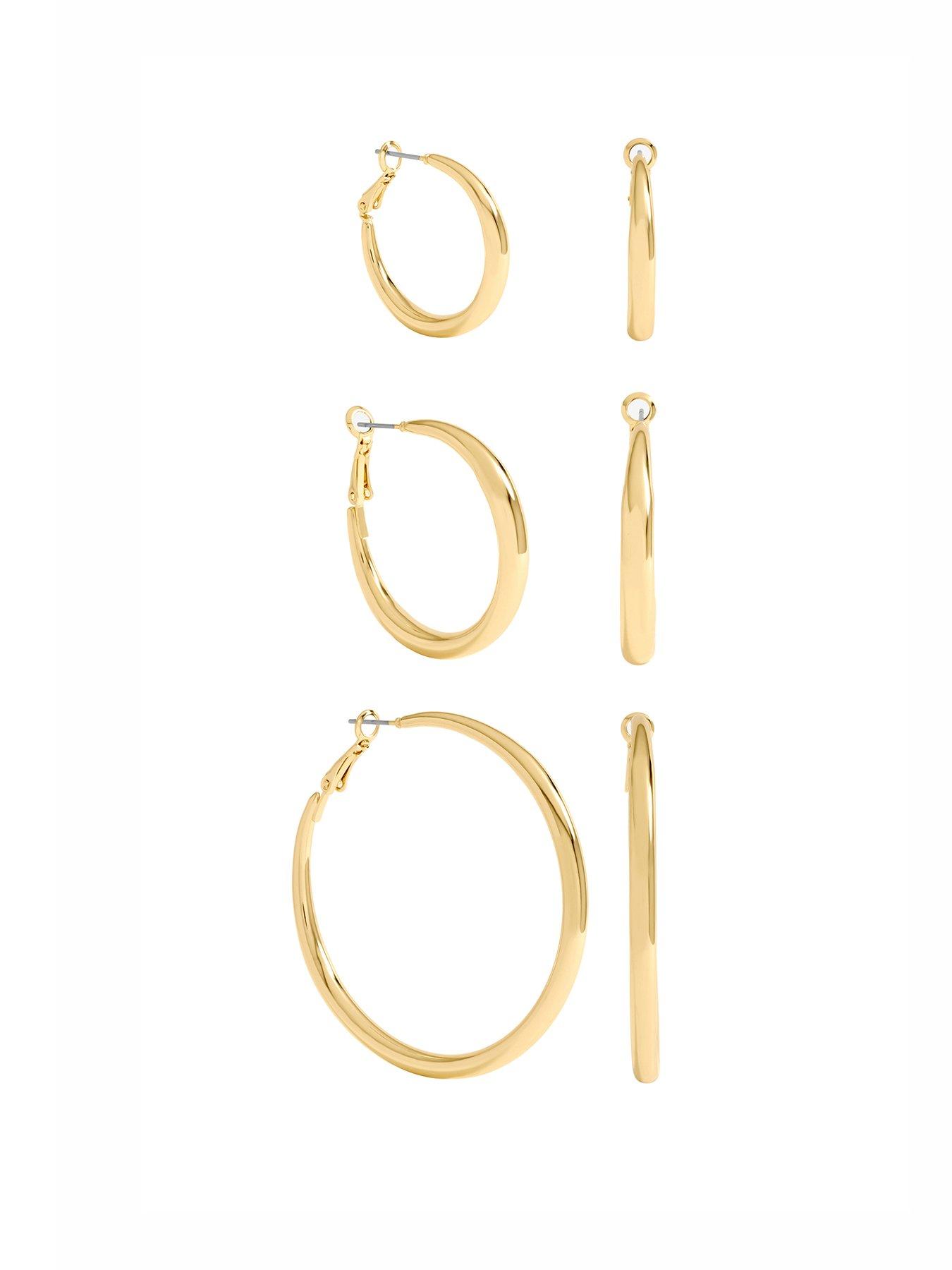 Image 1 of 3 of Mood Mood Gold Plated Polished Hoop Multipack