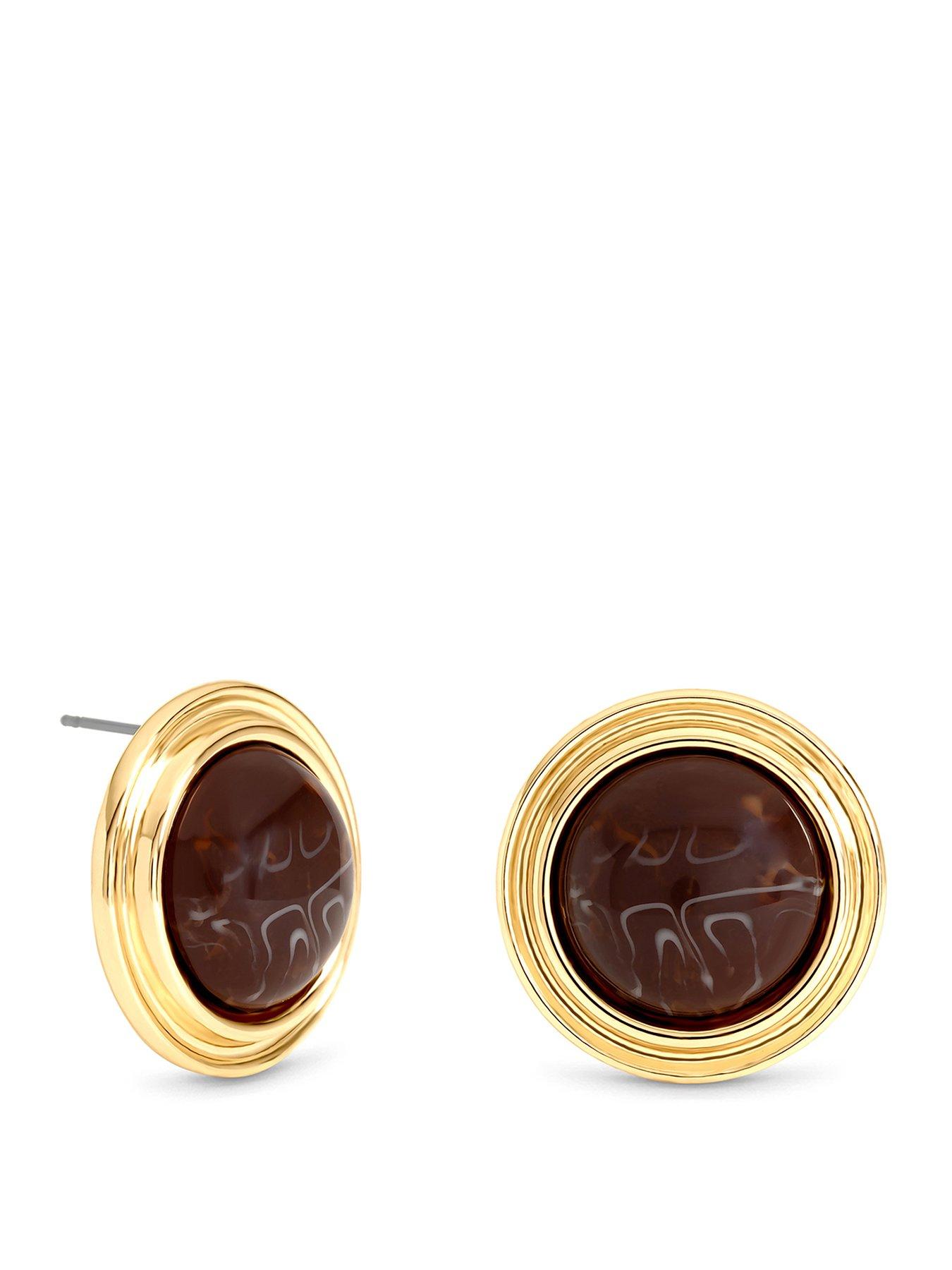Image 1 of 3 of Mood Gold Plated Resin Stud Earrings