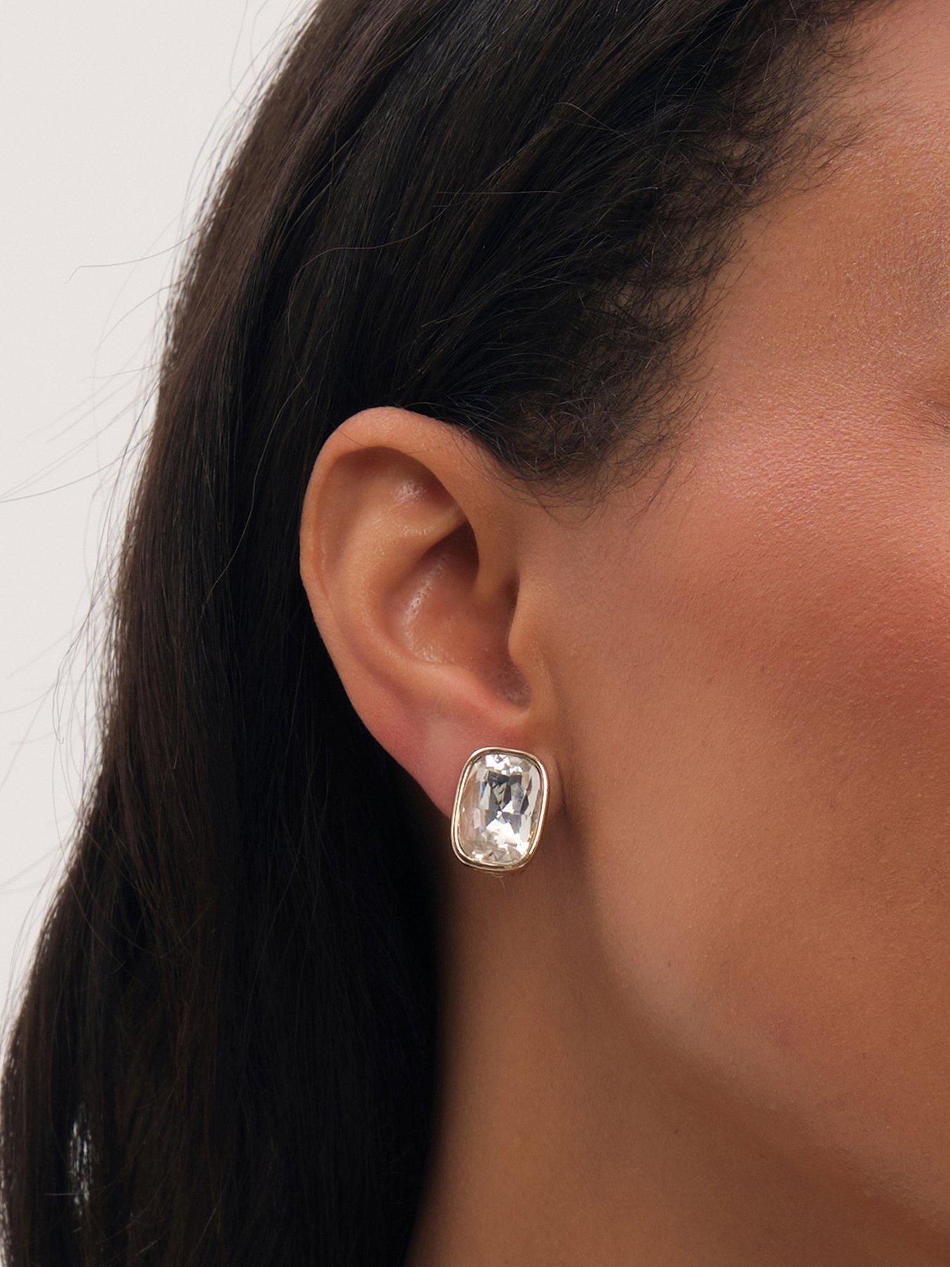 Jon Richard Jon Richard Gold Plated And Crystal Clip Earrings